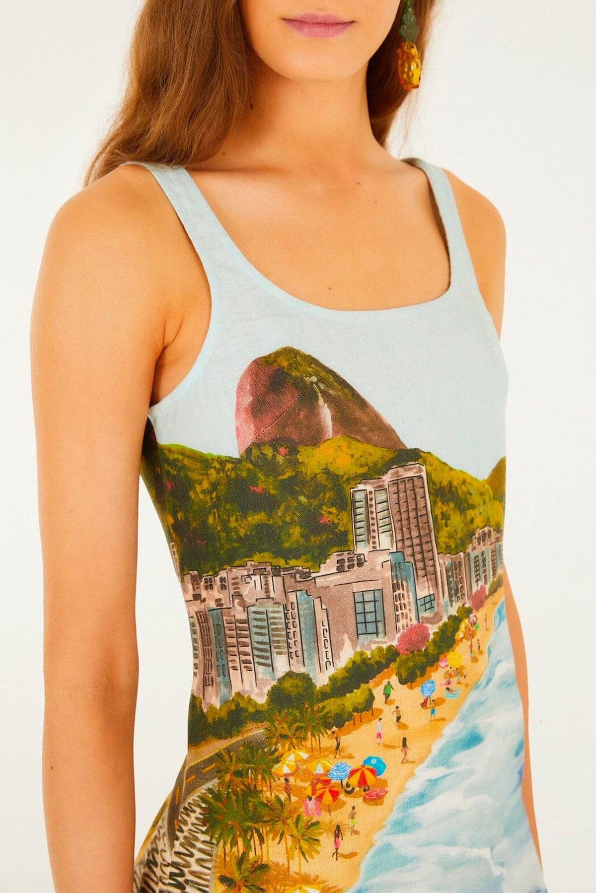 FARM RIO ABITO  Copacabana beach multicolor mini dress Farm Rio