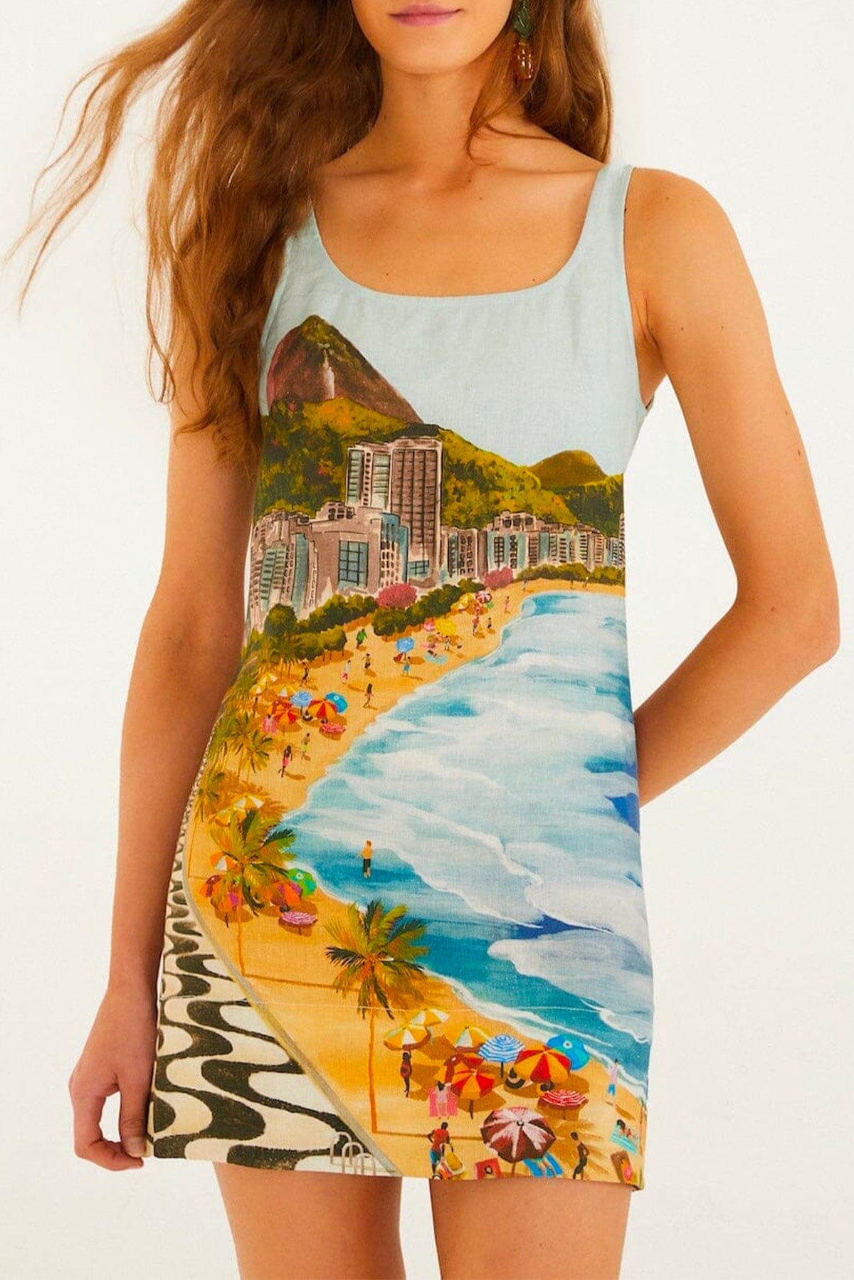 FARM RIO ABITO  Copacabana beach multicolor mini dress Farm Rio