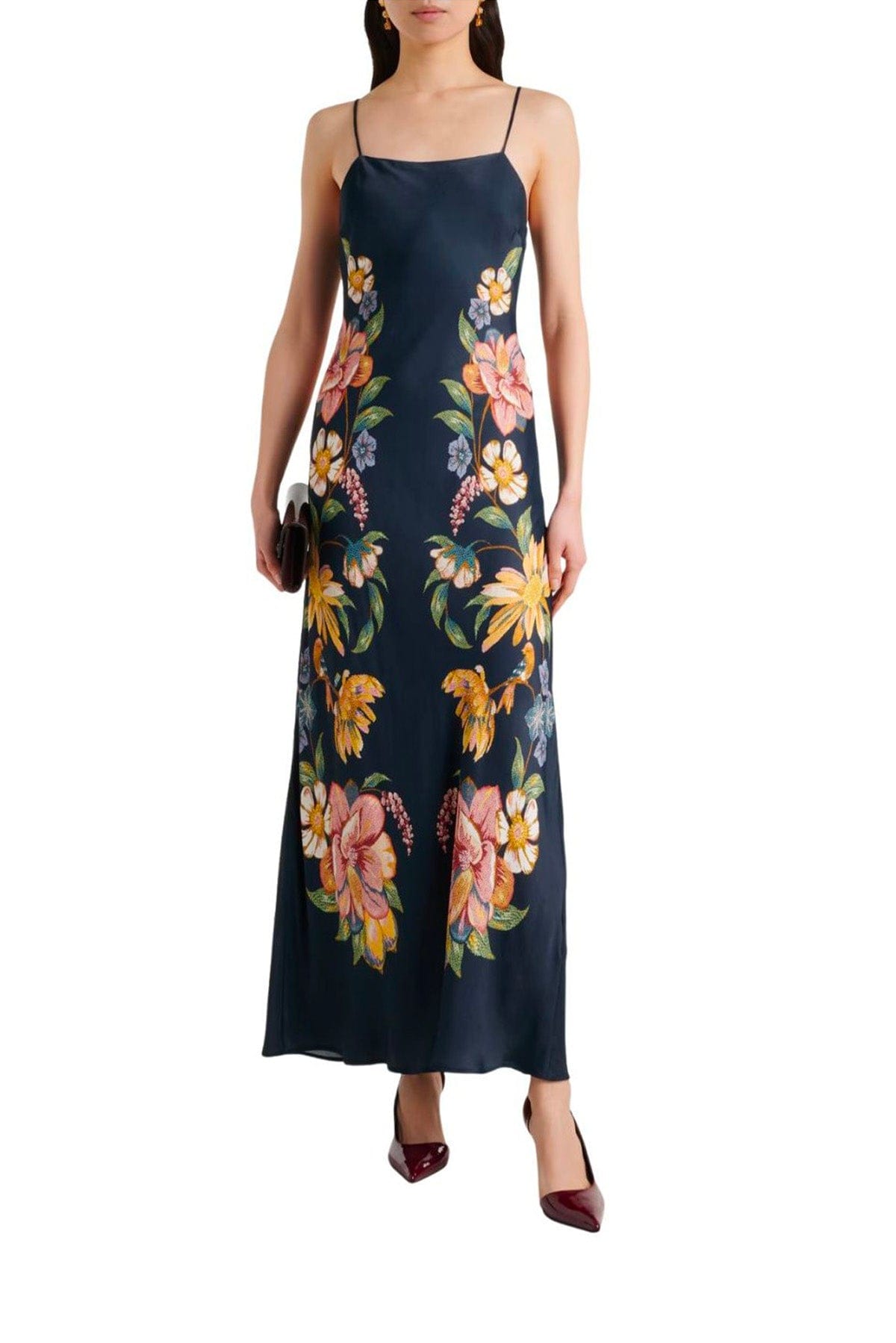 FARM RIO ABITO  DARK BLUE / XXS Maira floral dark blue maxi dress Farm Rio