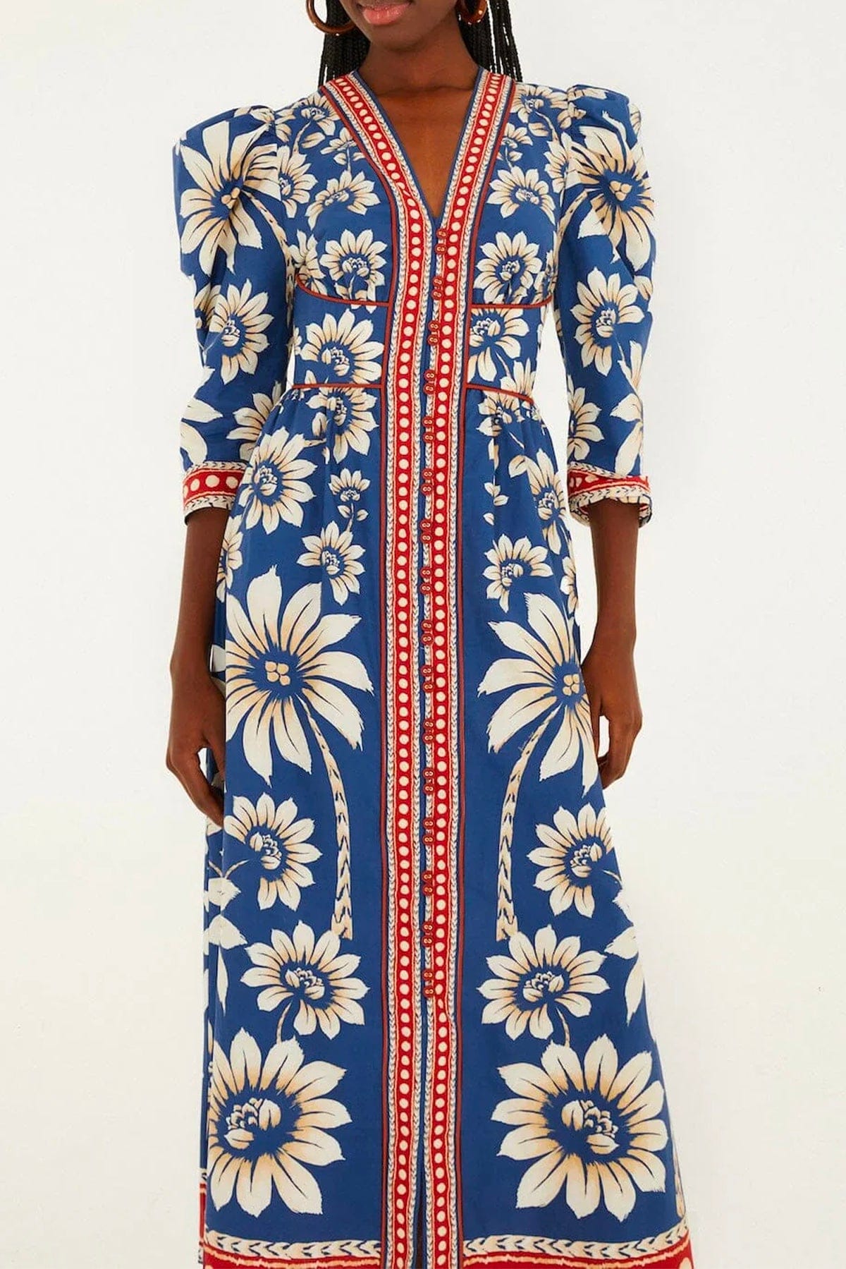 FARM RIO ABITO  FONDO BLU FIORATO / XXS Luna blue maxi dress Farm Rio