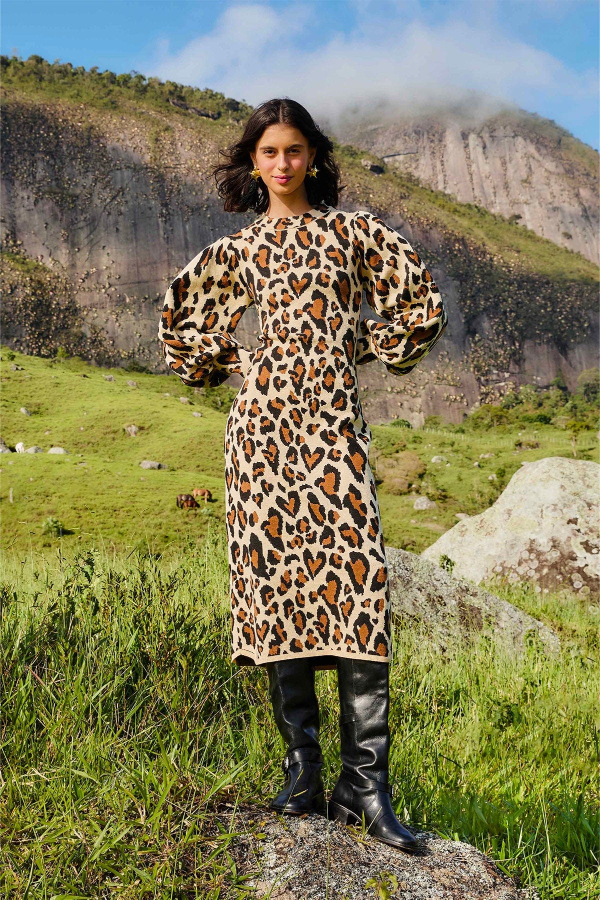 FARM RIO ABITO  LEOPARDATO / XXS Abito in maglia leopardato donna Farm Rio