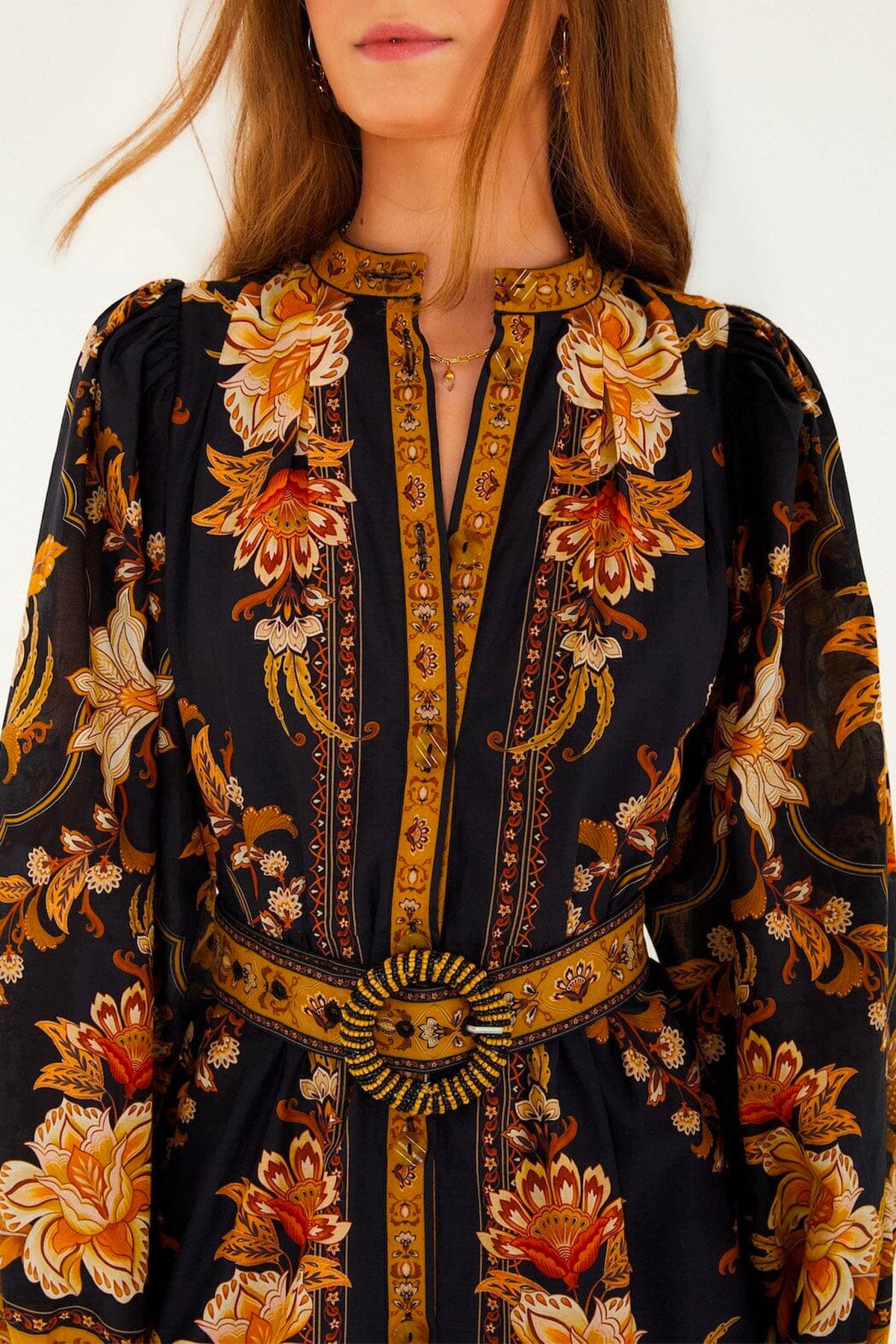 FARM RIO ABITO  Majestic garden black mini dress Farm Rio