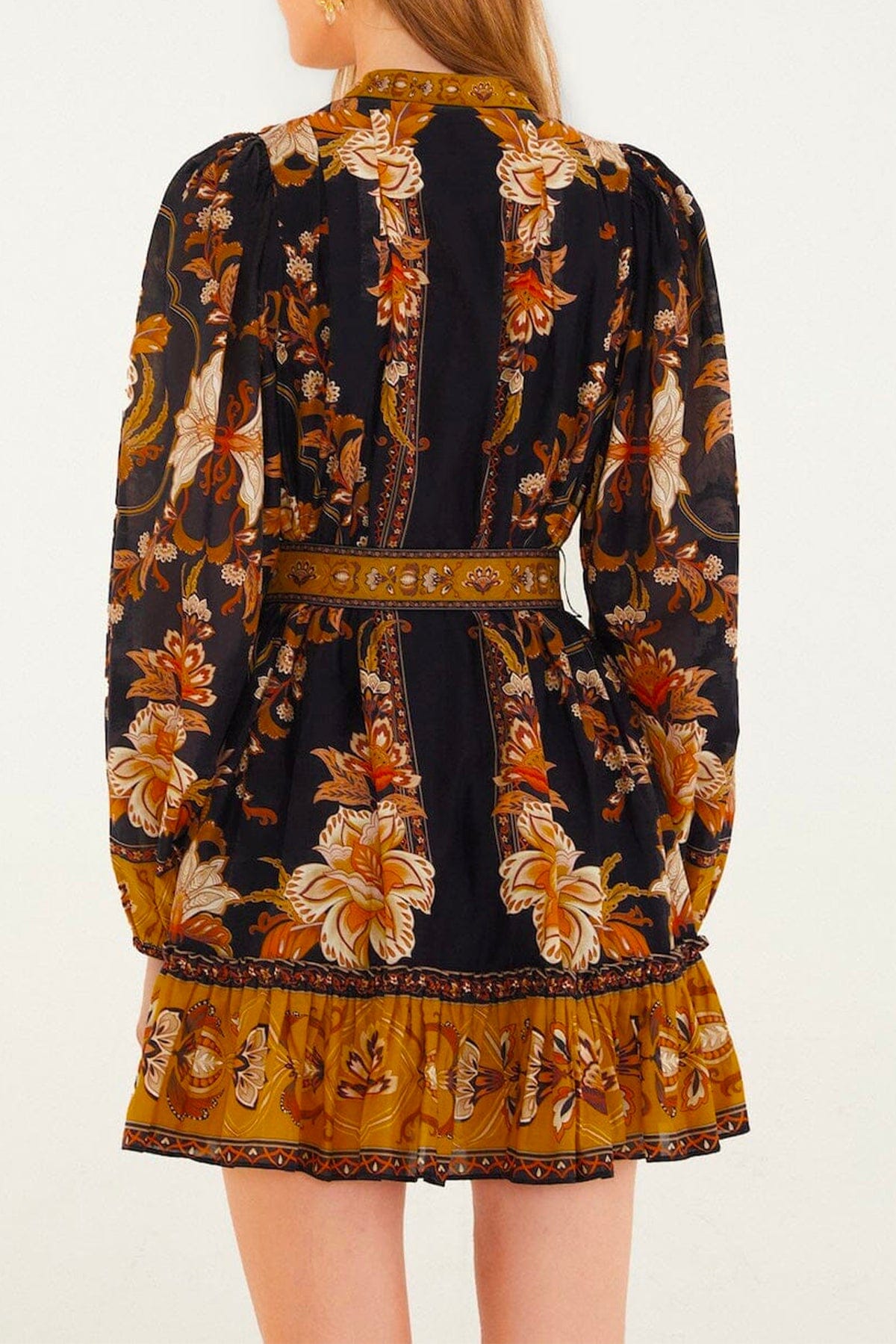 FARM RIO ABITO  Majestic garden black mini dress Farm Rio