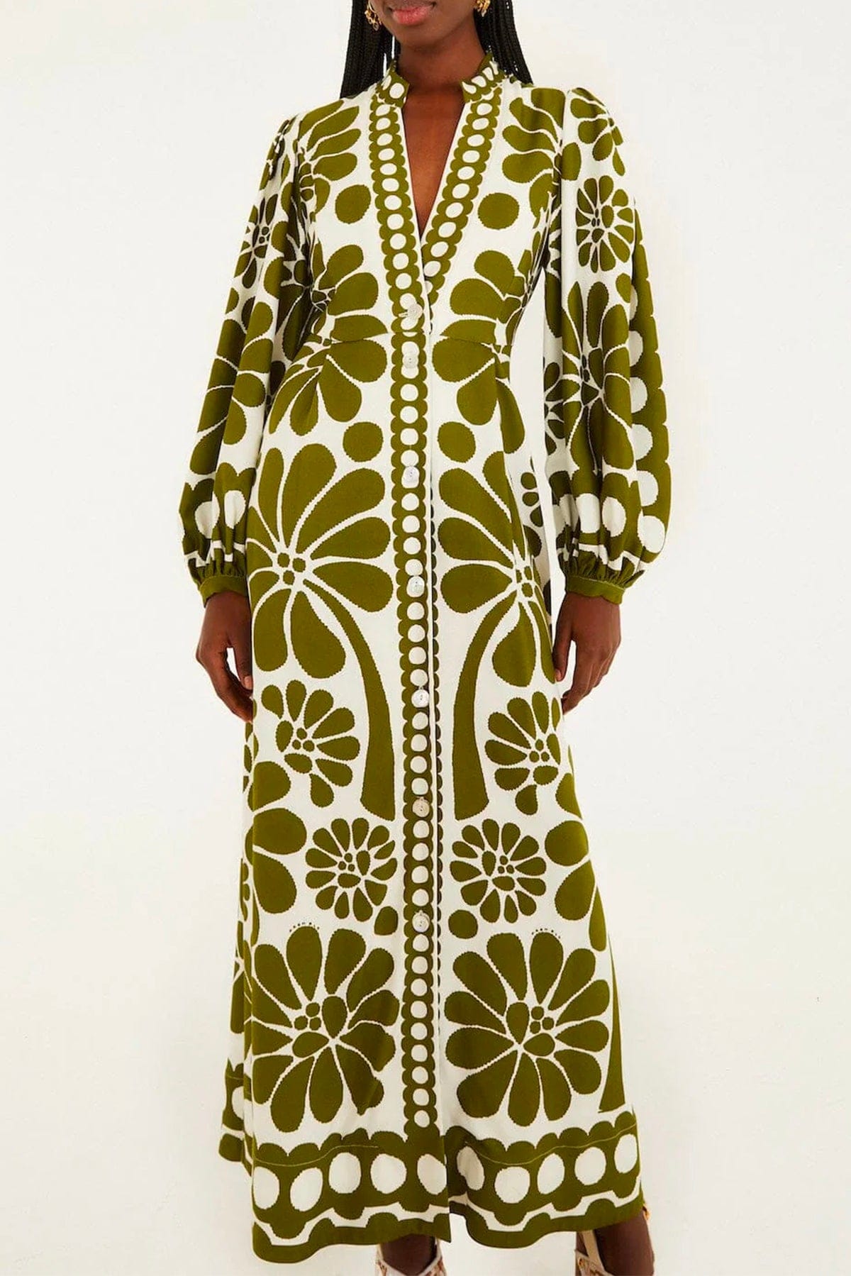 FARM RIO ABITO  Palermo green maxi dress Farm Rio
