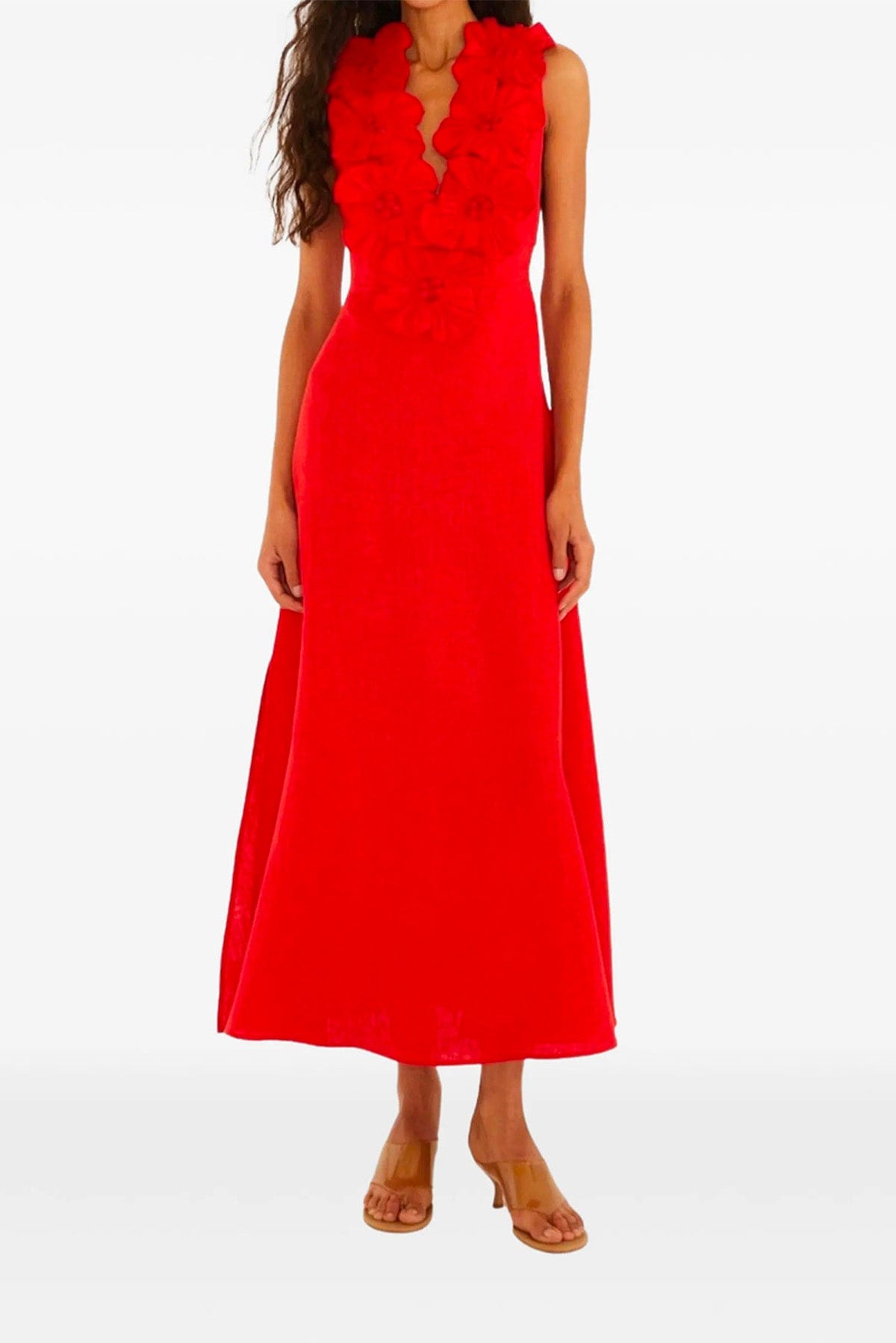 FARM RIO ABITO  Red sleeveless midi dress Farm Rio