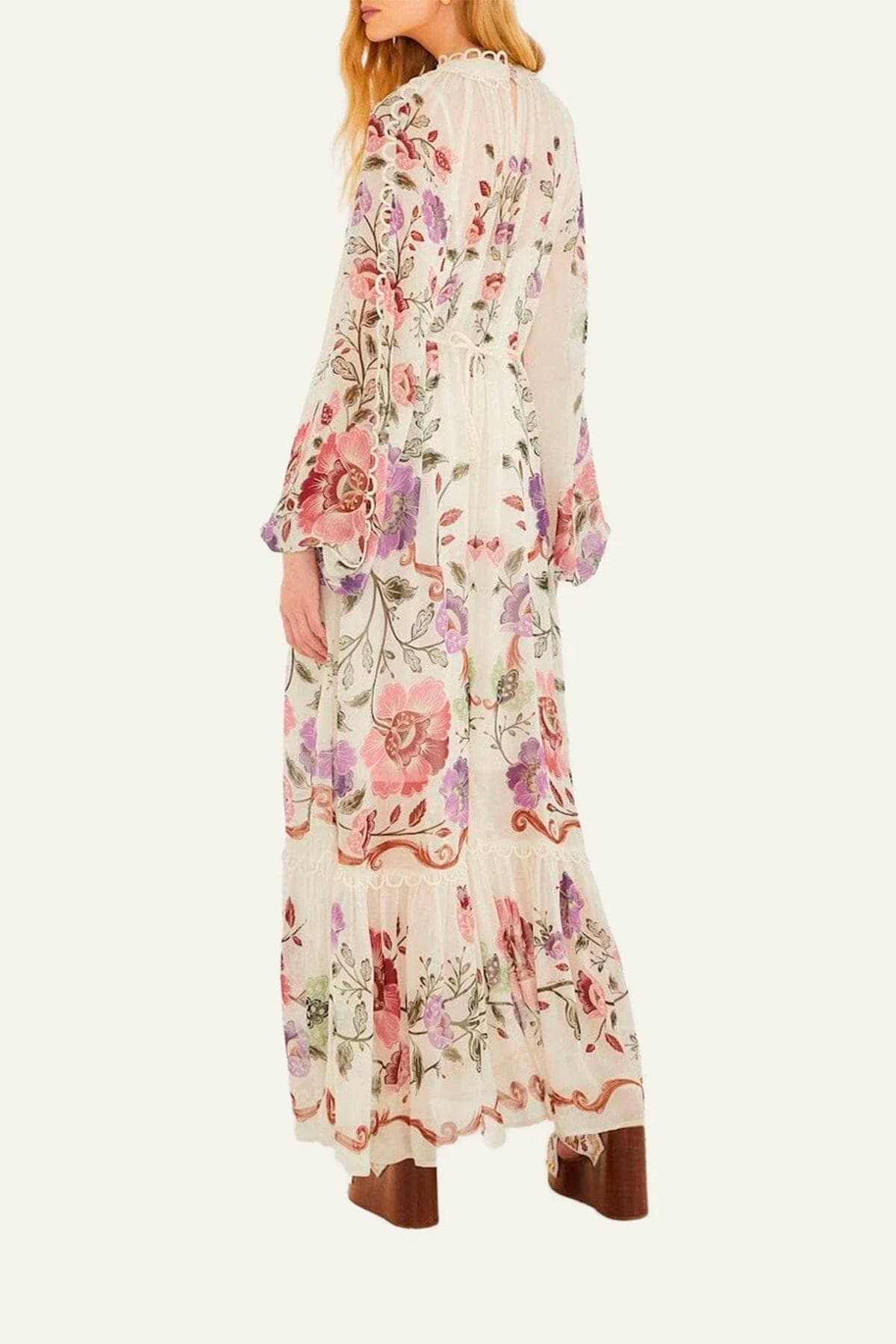 FARM RIO ABITO  Rococo flowers cream mini dress Farm Rio