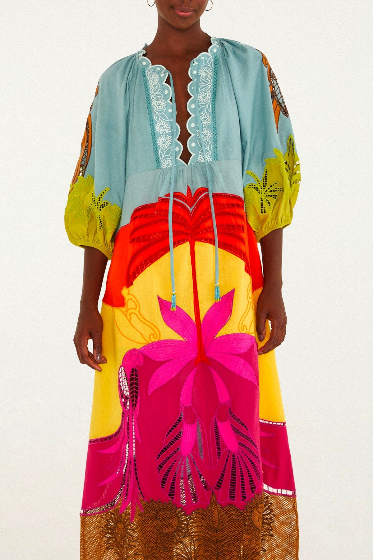 FARM RIO ABITO  Usiacuri multicolor richelieu maxi dress Farm Rio