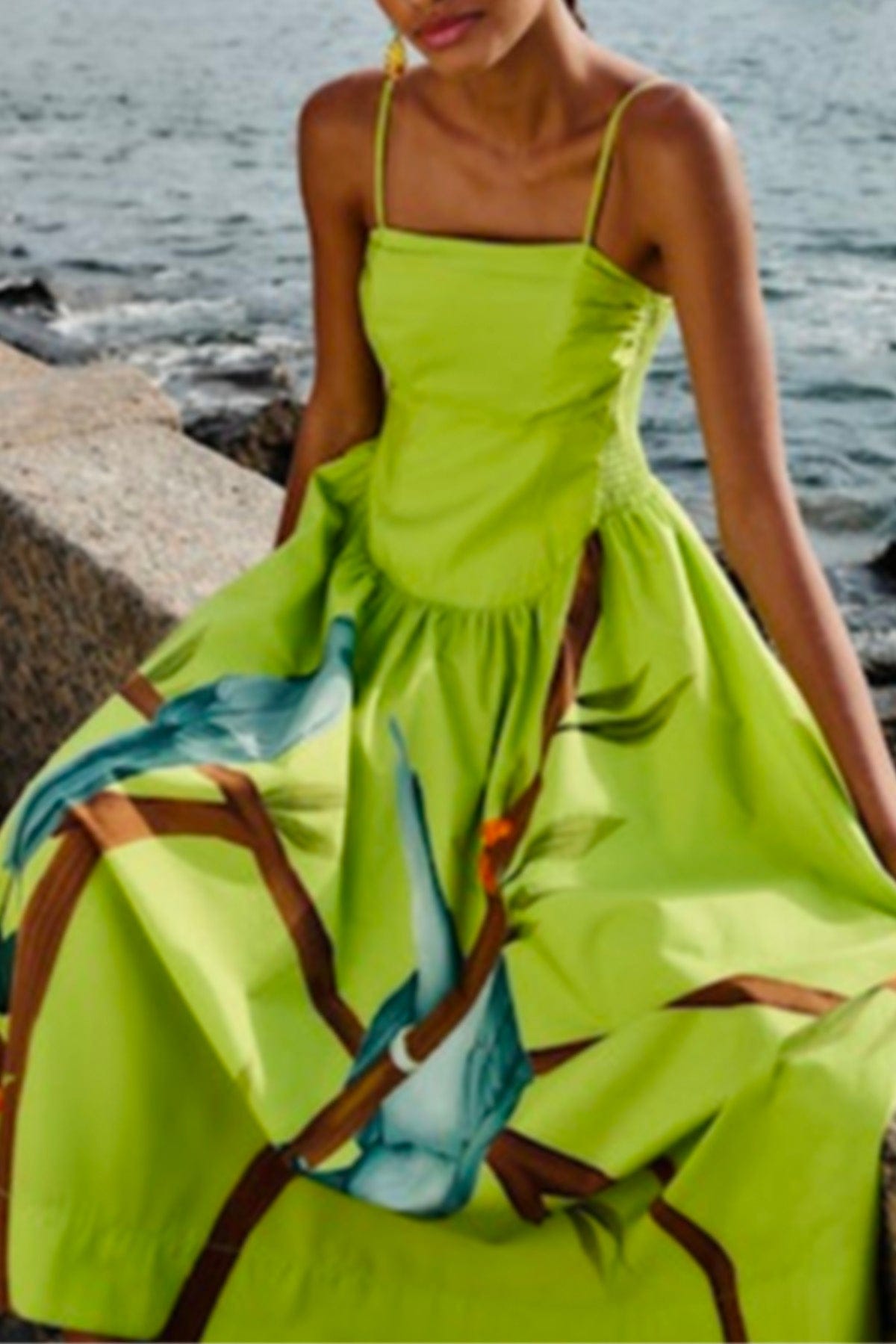 FARM RIO ABITO  VERDE / XXS Green maxi dres Farm Rio