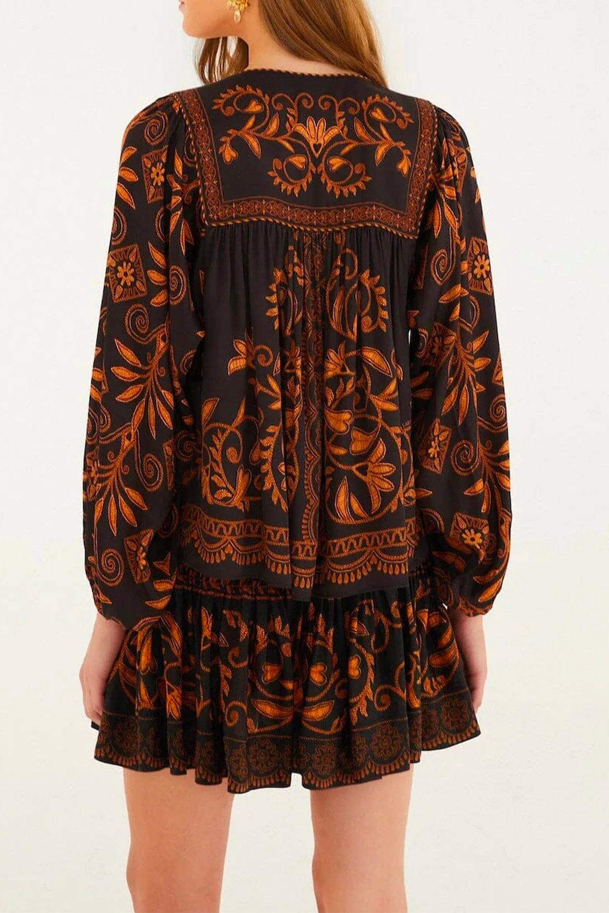 FARM RIO BLUSA Cornely ainika black blouse Farm Rio