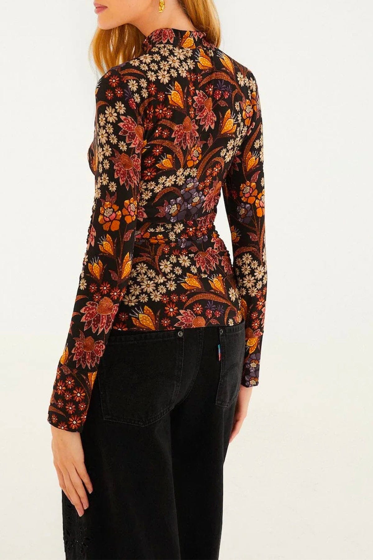 FARM RIO BLUSA Lili black jersey blouse Farm Rio