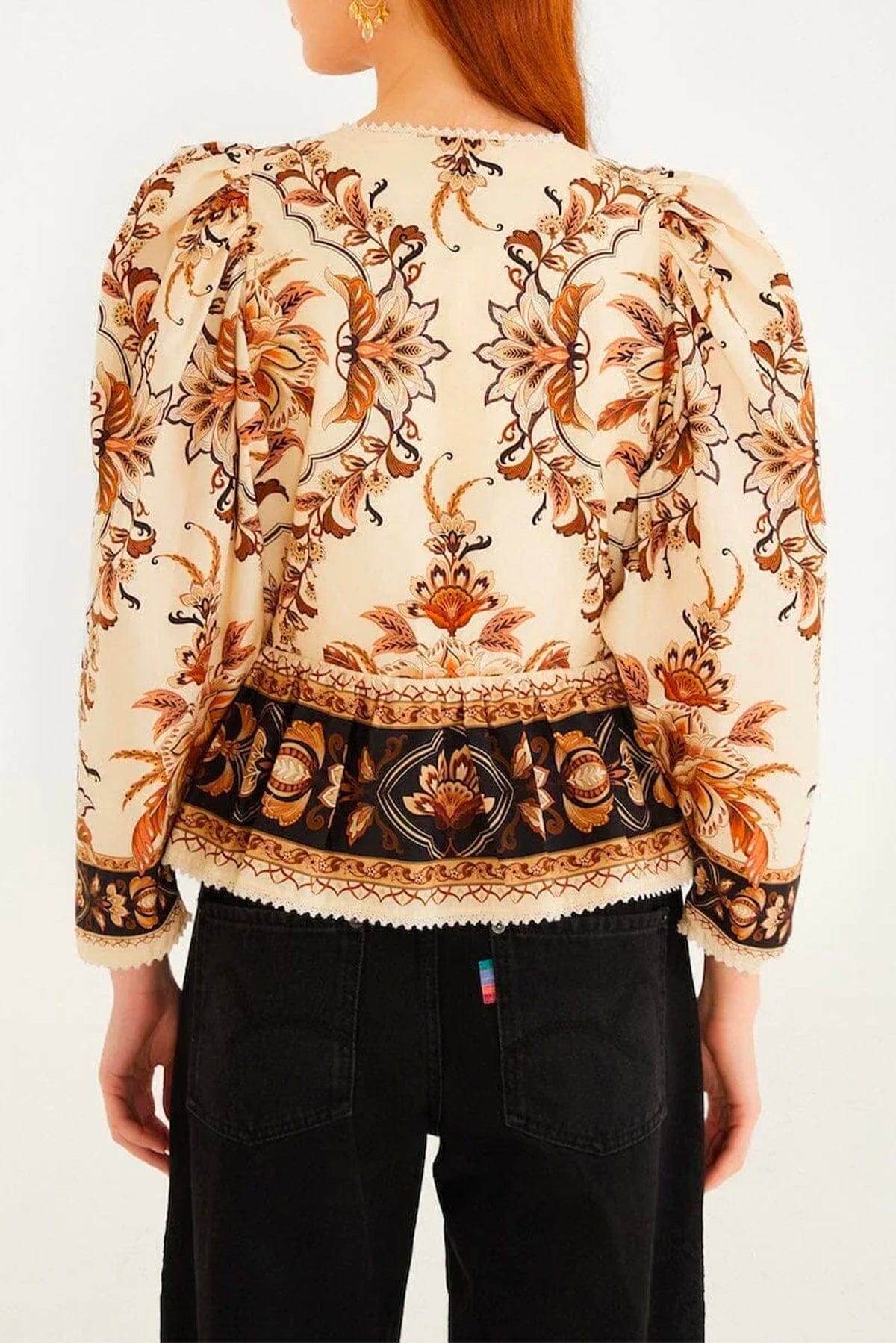 FARM RIO BLUSA SABBIA / XXS Majestic garden sand blouse Farm Rio