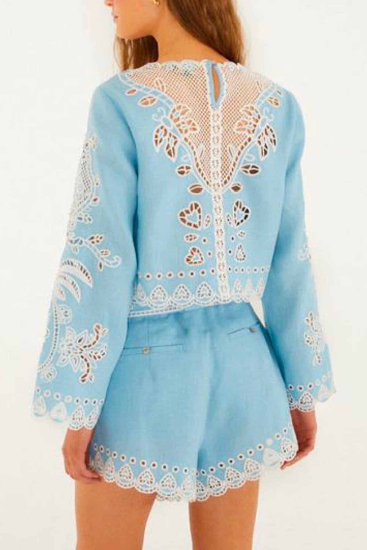 FARM RIO BLUSA Romantic richelieu blouse Farm Rio