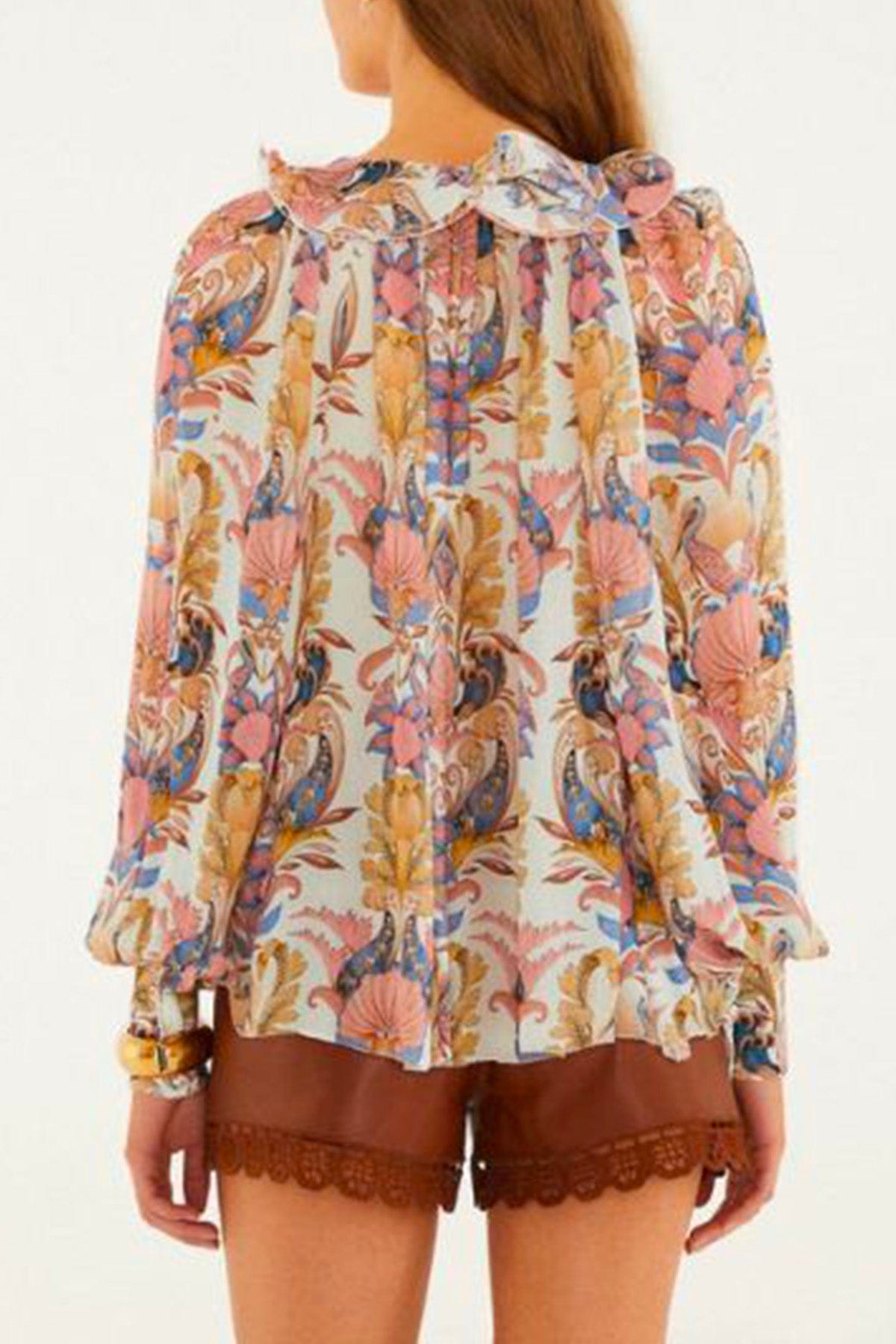FARM RIO BLUSA Sea garden off-white longs sleeve blouse Farm Rio