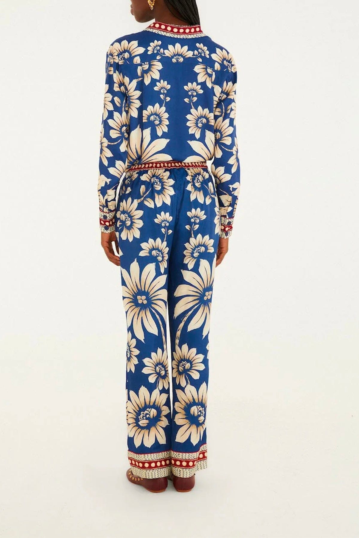 FARM RIO CAMICIA  Luna blue pajama shirt Farm Rio