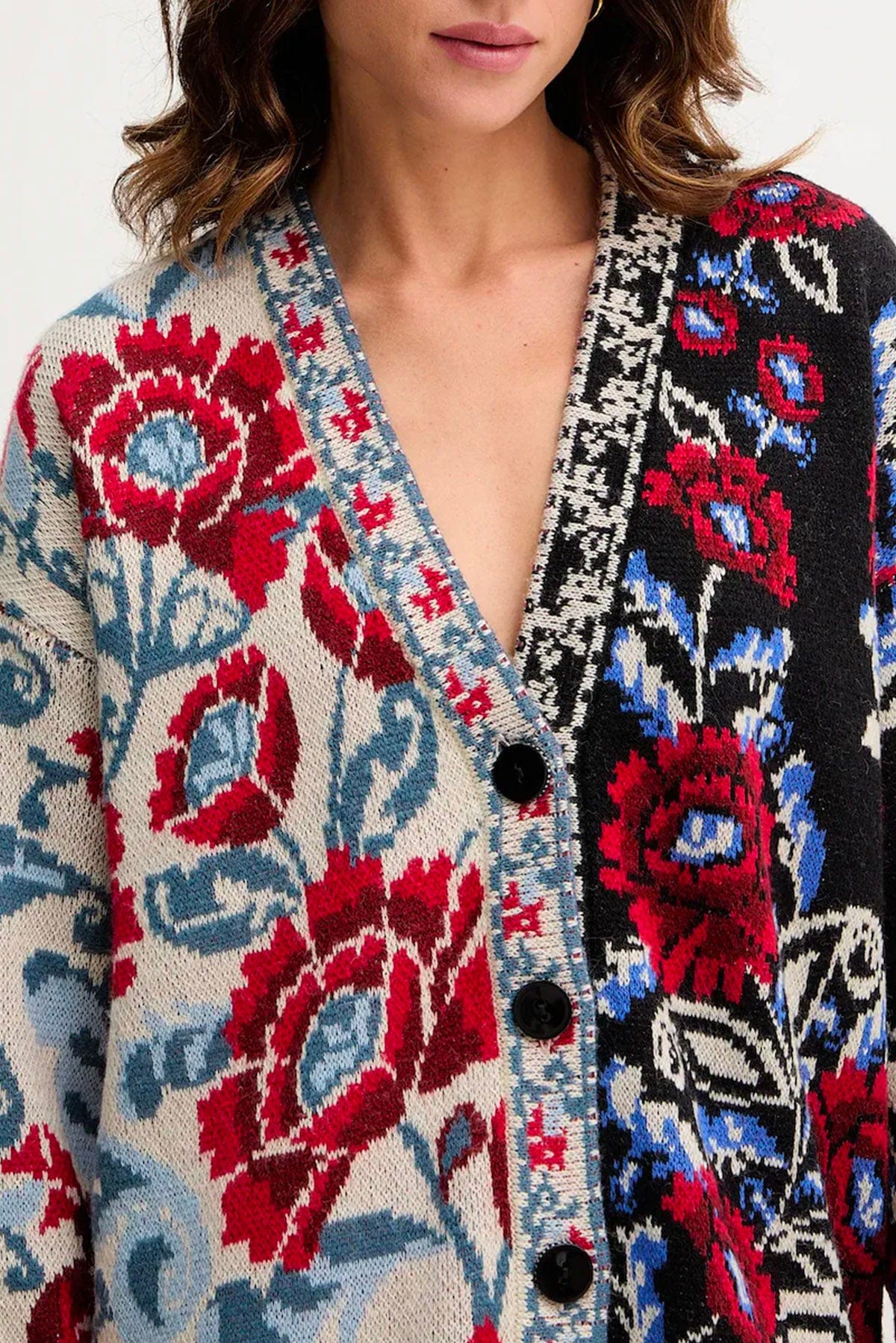 FARM RIO CARDIGAN  Cardigan in maglia over donna fiorato Farm Rio