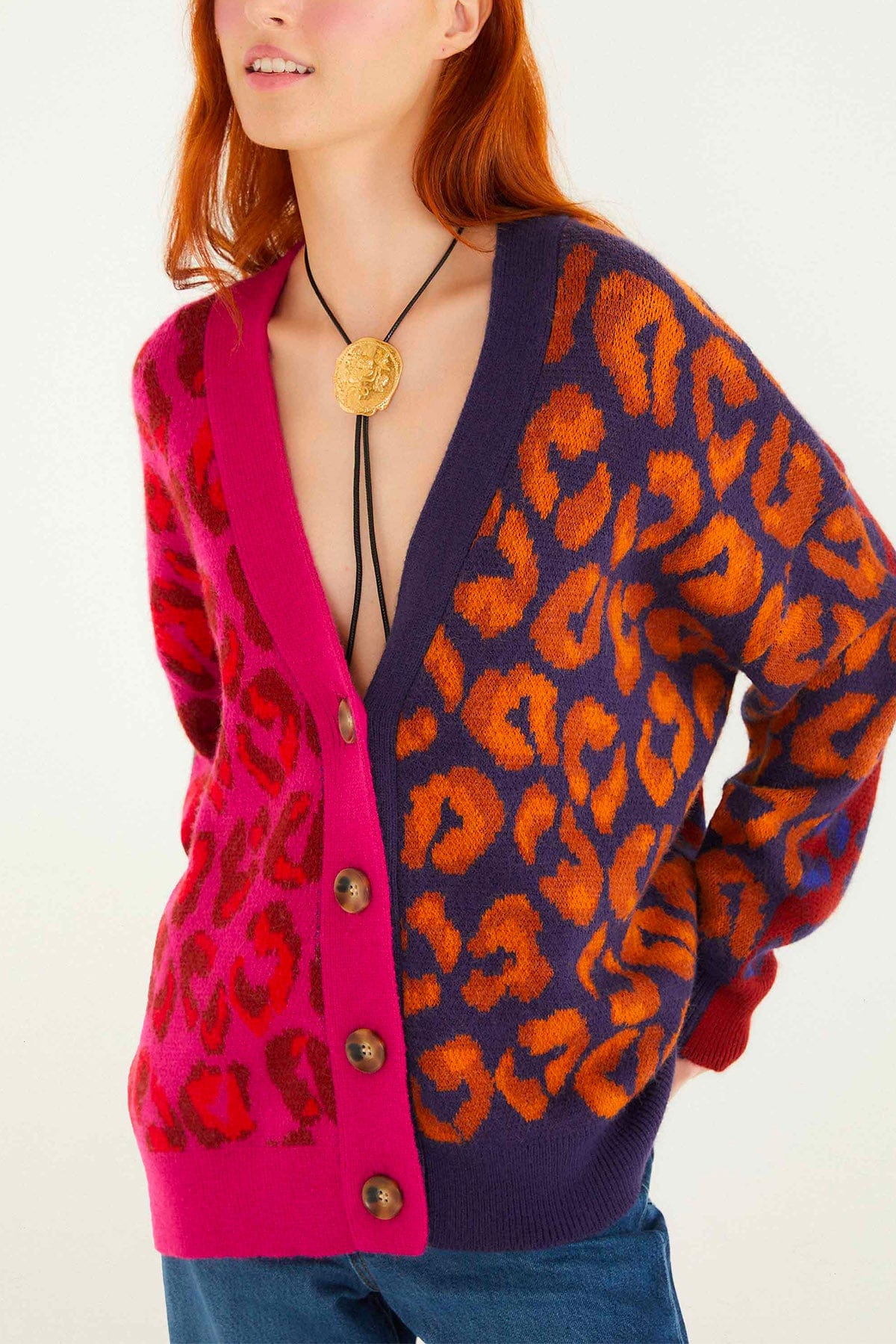 FARM RIO CARDIGAN  MULTICOLOR / XXS Cardigan multicolor donna in lana Farm Rio