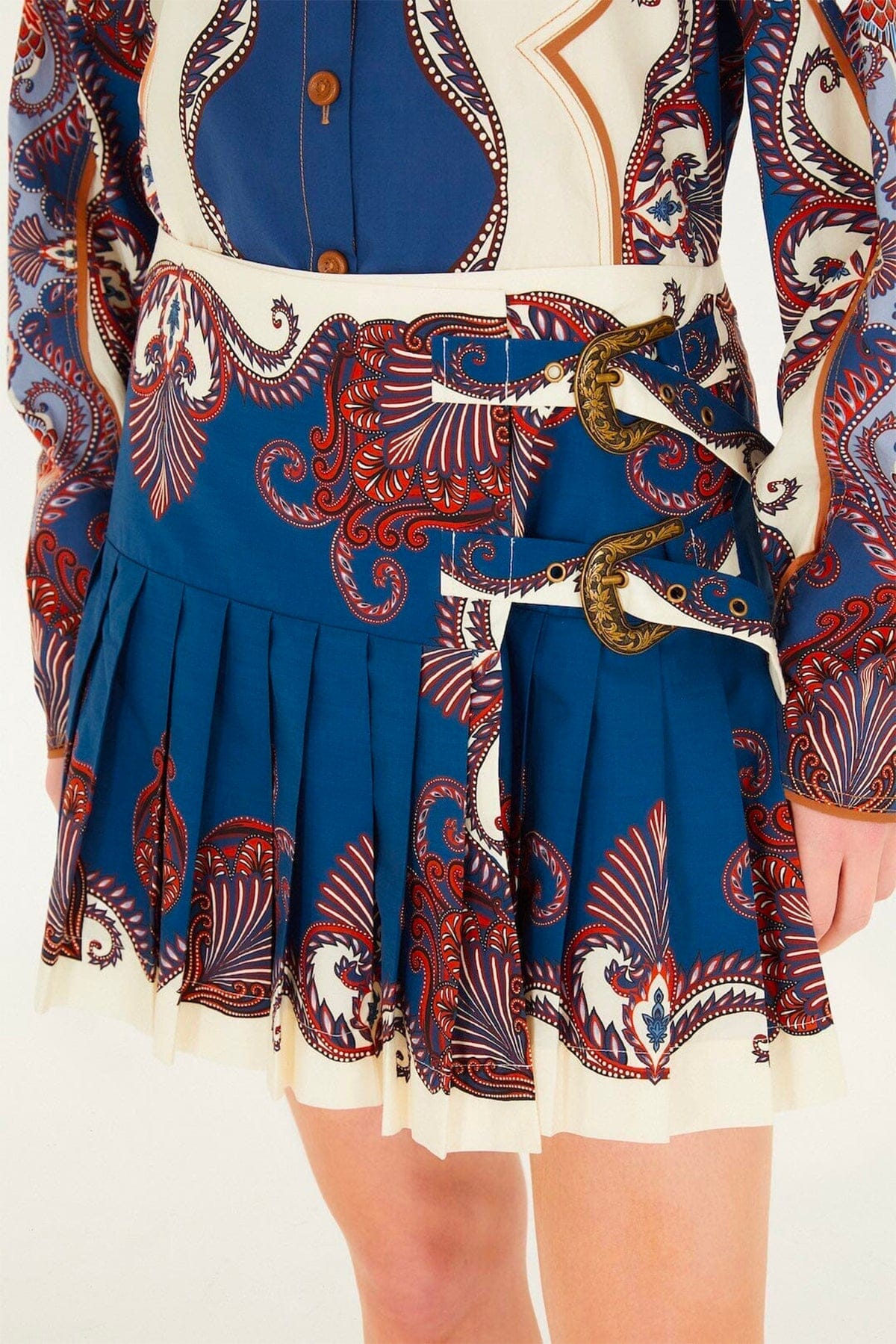 FARM RIO GONNA  Asabesque scarf blue mini skirt