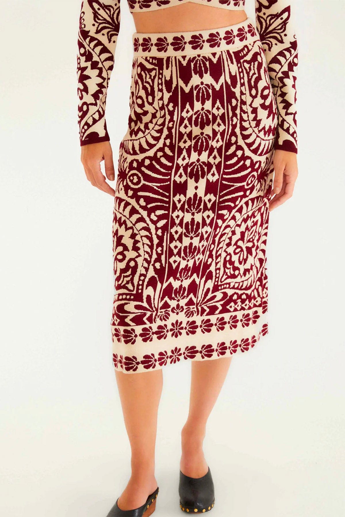 FARM RIO GONNA  FONDO BIANCO / XXS Gonna in maglia fantasia pineapple Farm Rio