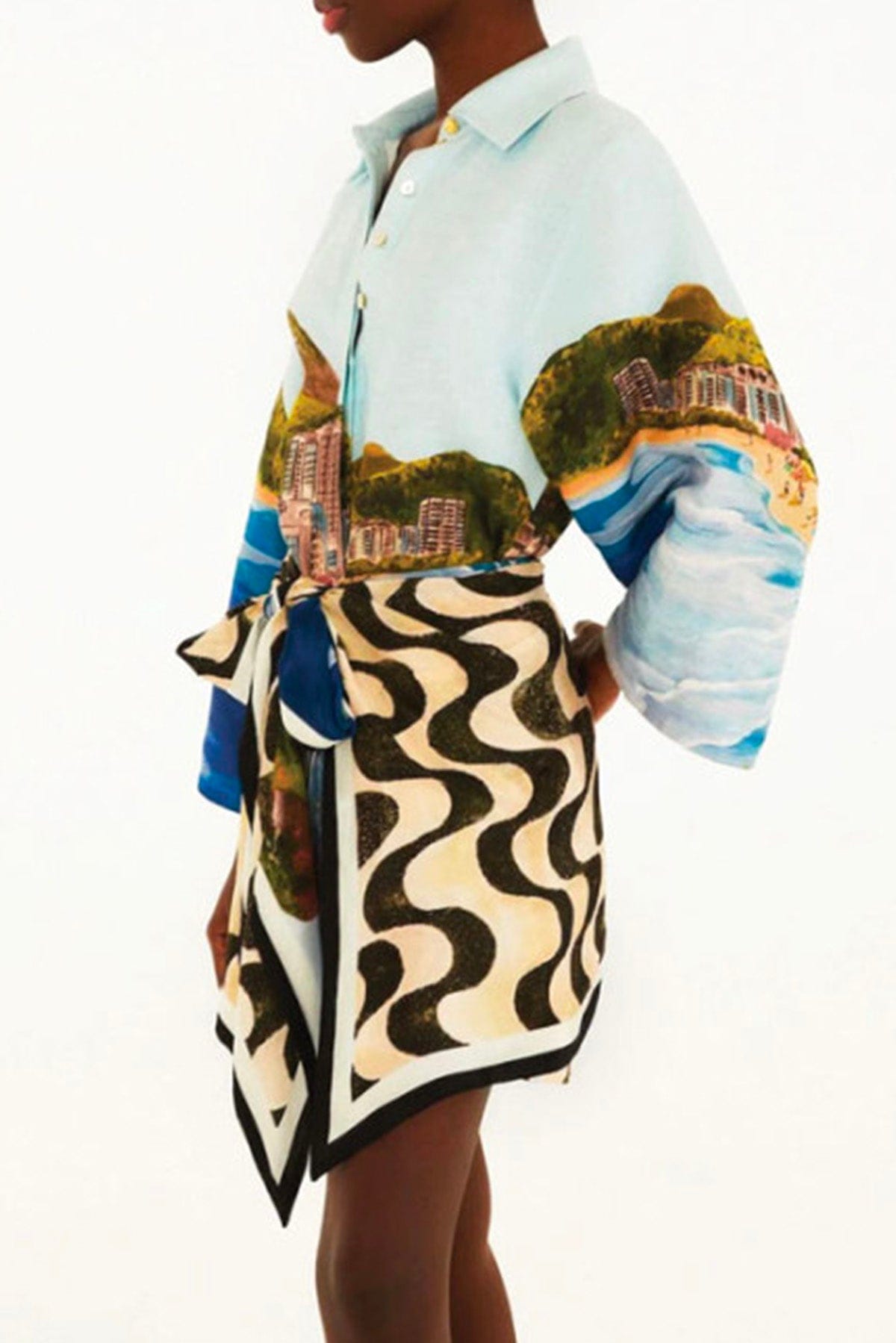 FARM RIO KIMONO Copacabana beach multicolor long sleeve kimono Farm Rio