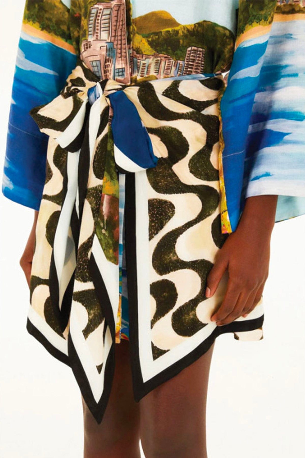 FARM RIO KIMONO Copacabana beach multicolor long sleeve kimono Farm Rio