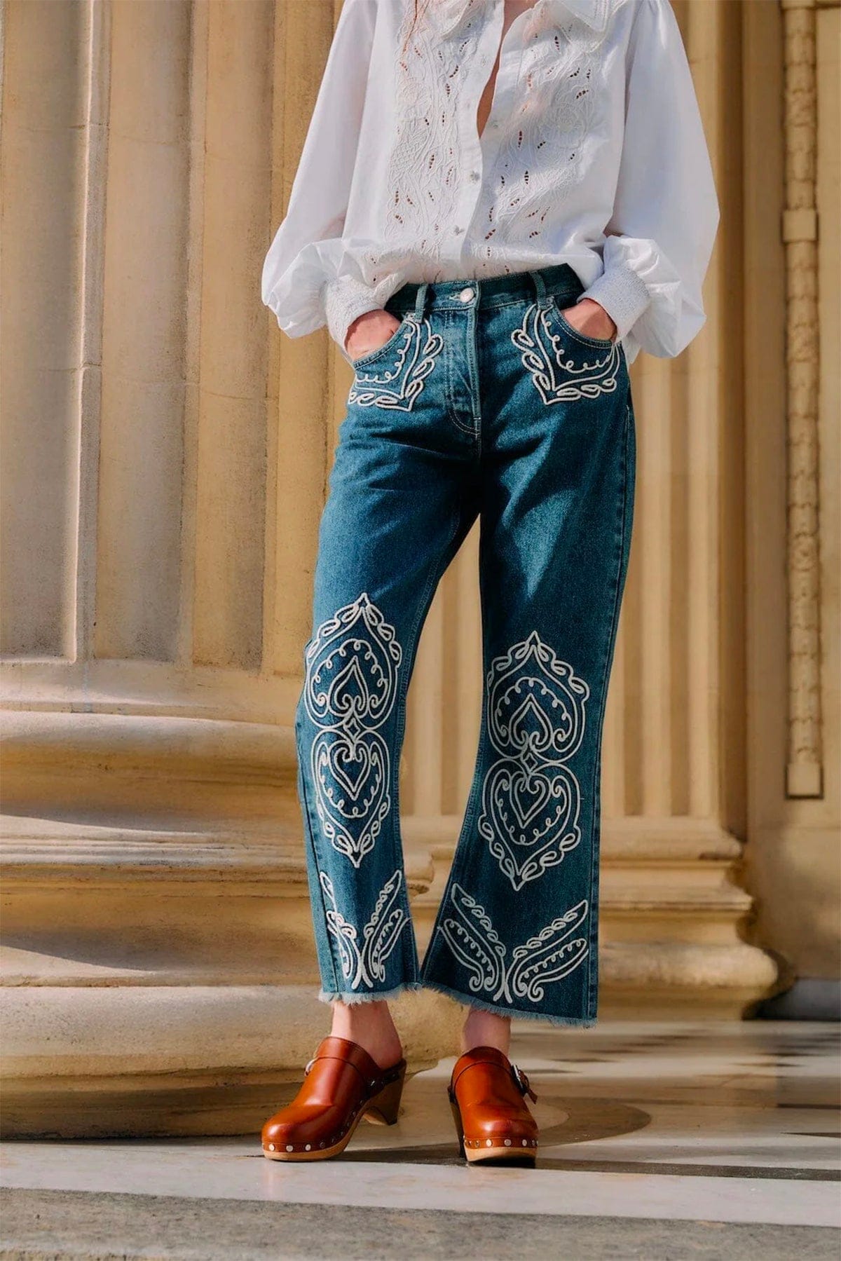 FARM RIO PANTALONE IN DENIM  Denim cornely pants Farm Rio
