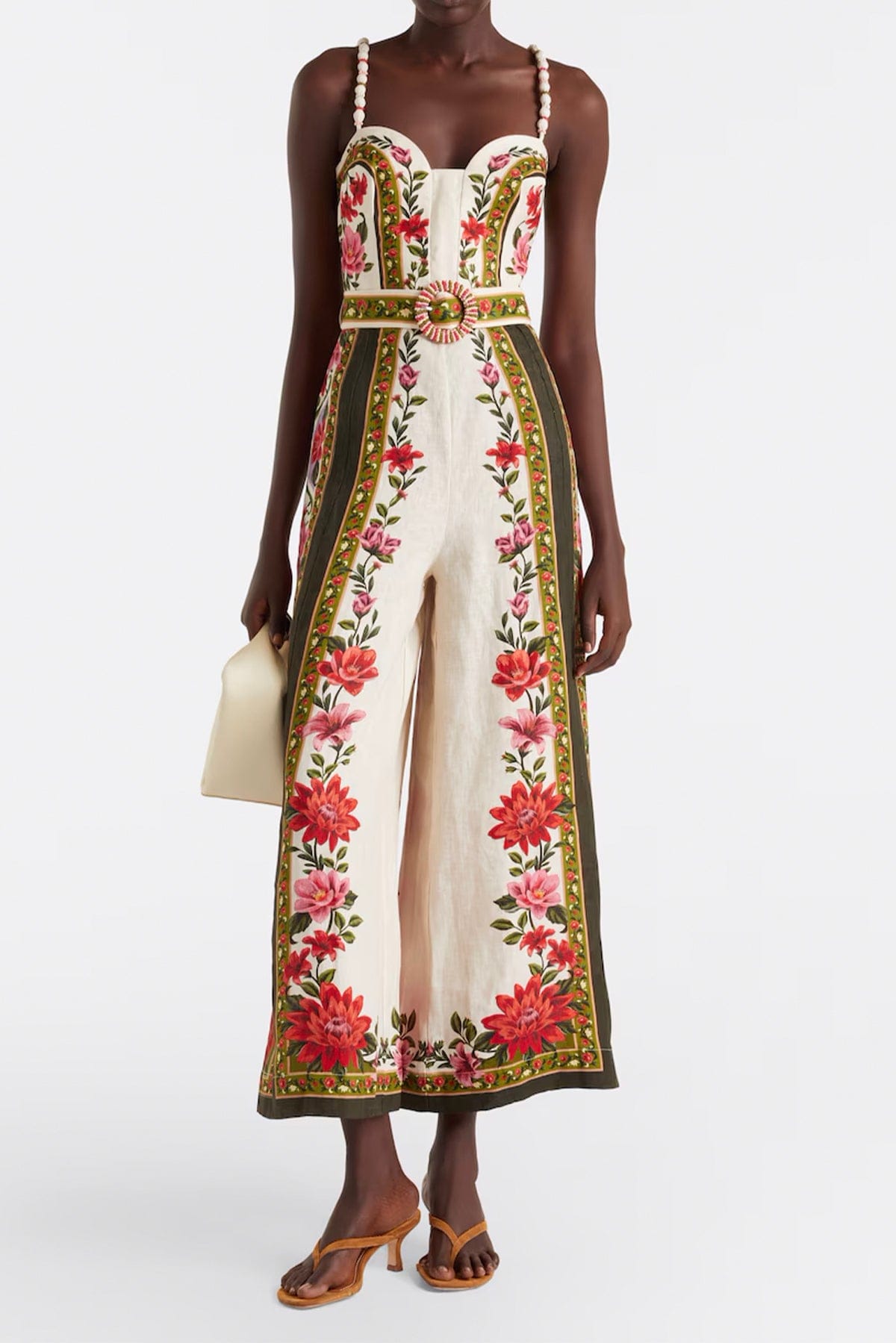 FARM RIO TUTA SALOPETTE  Wonder rio sand sleeveless maxi jumpsuit Farm Rio