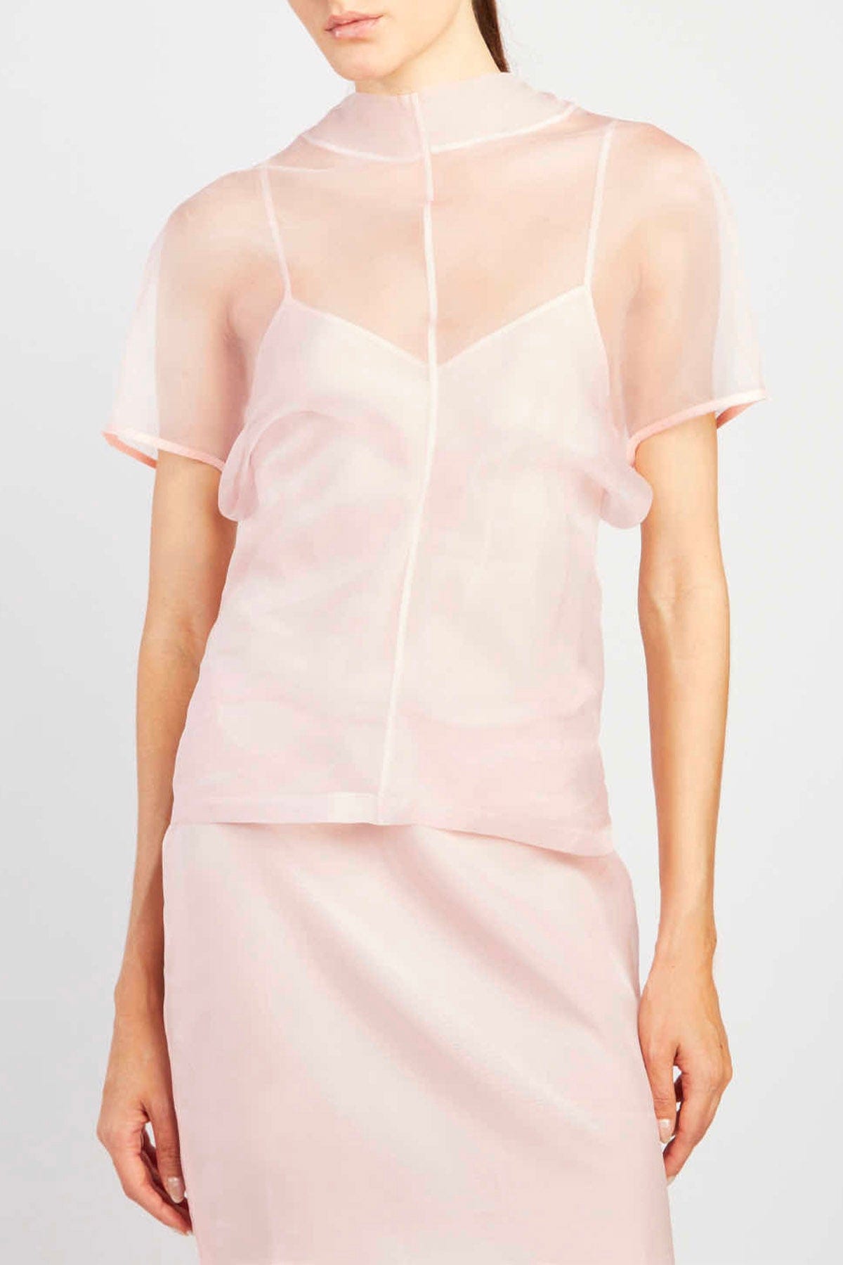 FEDERICA TOSI BLUSA MELANZANA / 36 Blusa in organza di seta con top Federica Tosi