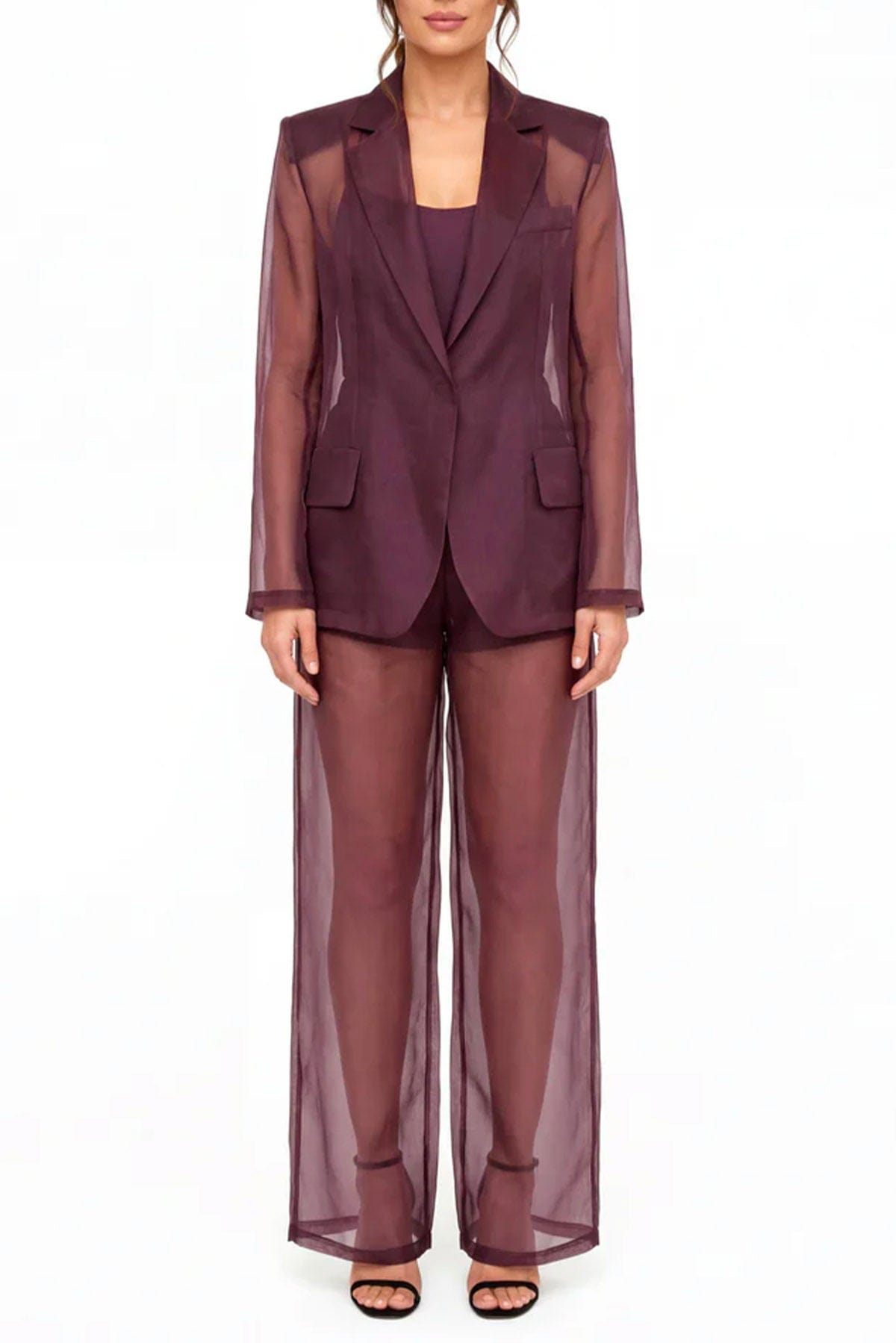 FEDERICA TOSI GIACCA  MELANZANA / 36 Blazer in organza di seta Federica Tosi