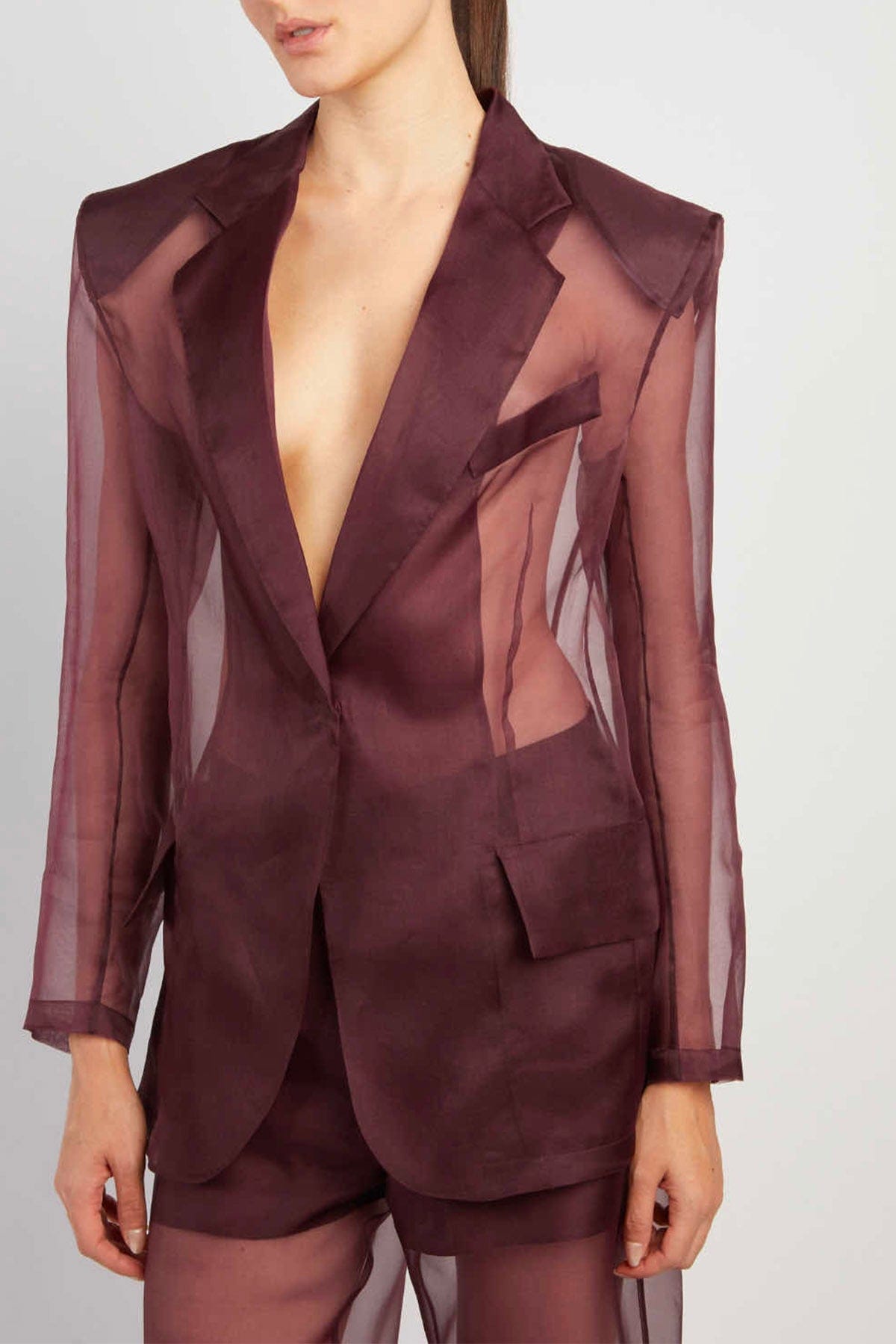FEDERICA TOSI GIACCA  MELANZANA / 36 Blazer in organza di seta Federica Tosi