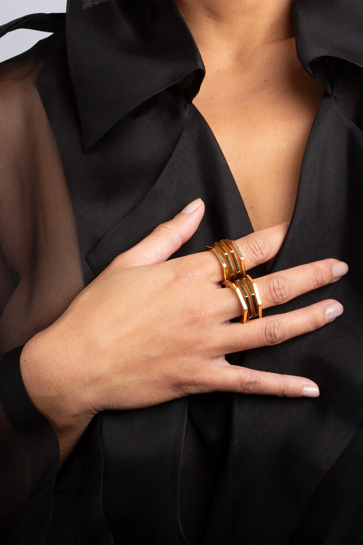FEDERICA TOSI GIOIELLI BIGIOTTERIA  Anello geometrico Serena placcato oro 18K Federica Tosi Gioielli