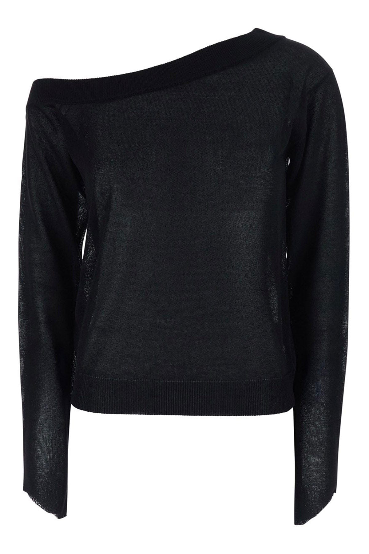 FEDERICA TOSI MAGLIA-CANOTTIERA-TOP  NERO / 36 Maglia monospalla maniche lunghe Federica Tosi
