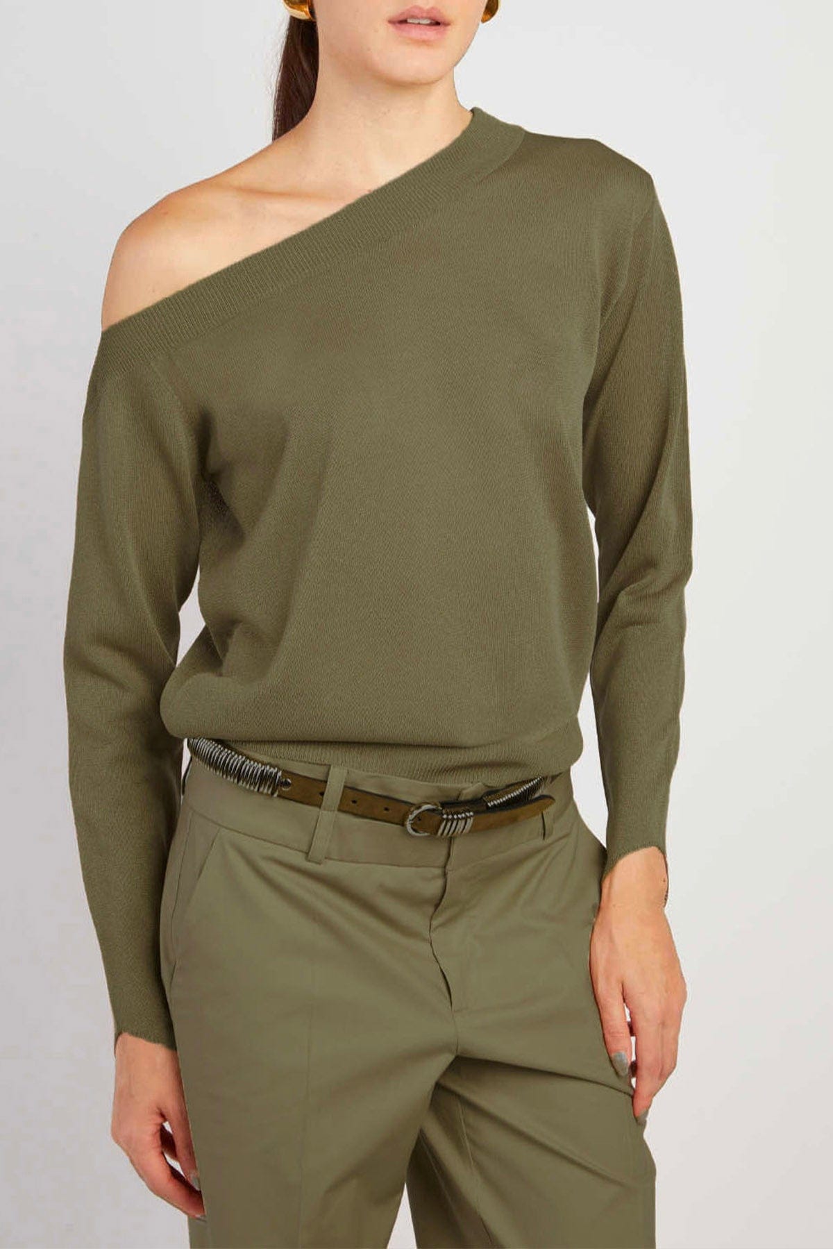 FEDERICA TOSI MAGLIA-CANOTTIERA-TOP  NERO / 36 Maglia monospalla maniche lunghe Federica Tosi