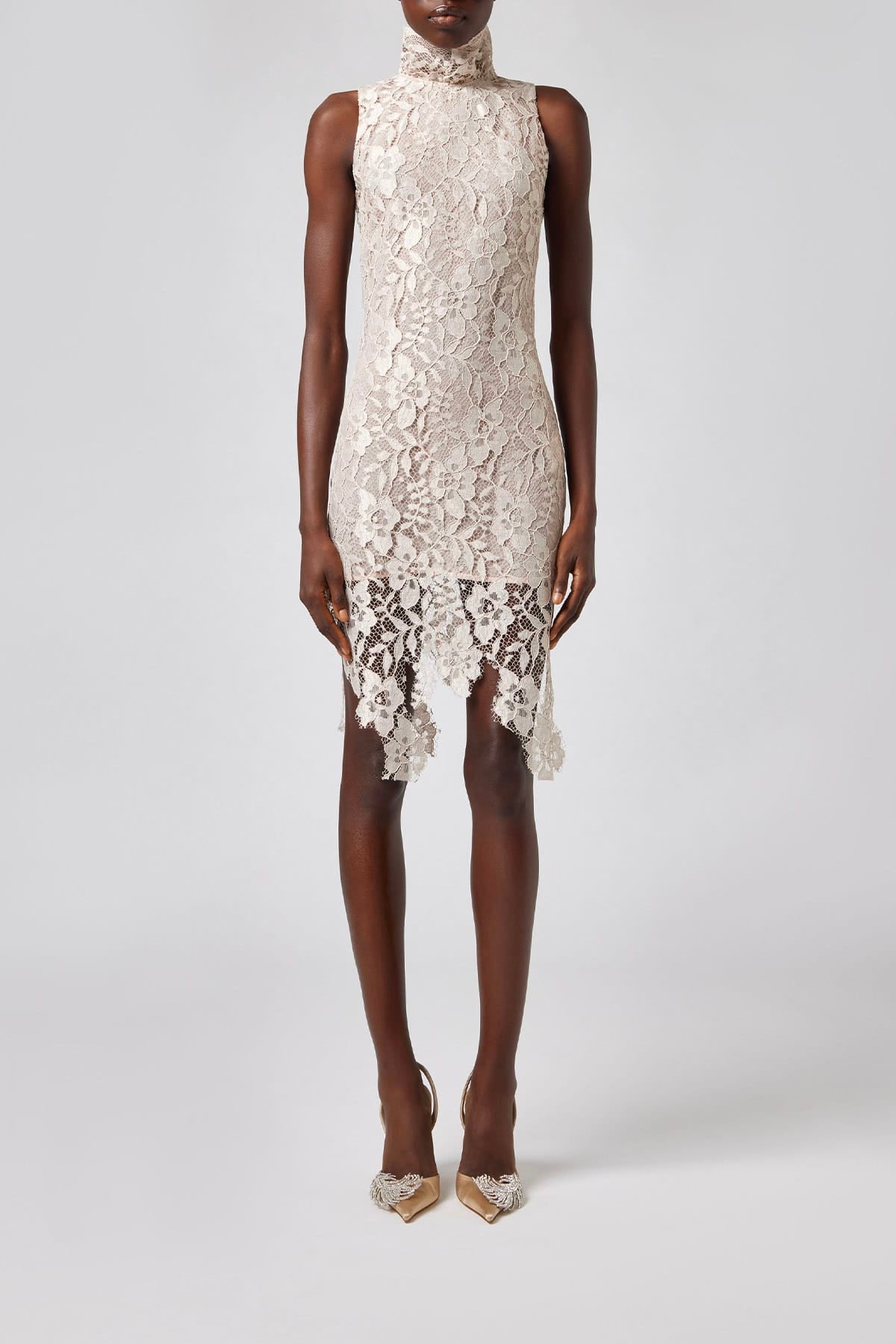 GIUSEPPE DI MORABITO ABITO  CREMA / 36 Abito corto in pizzo crema Giuseppe di Morabito