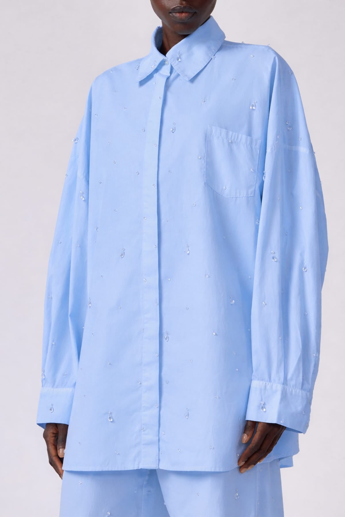 GIUSEPPE DI MORABITO CAMICIA  AZZURRO / XS Camicia azzurra donna Giuseppe di Morabito