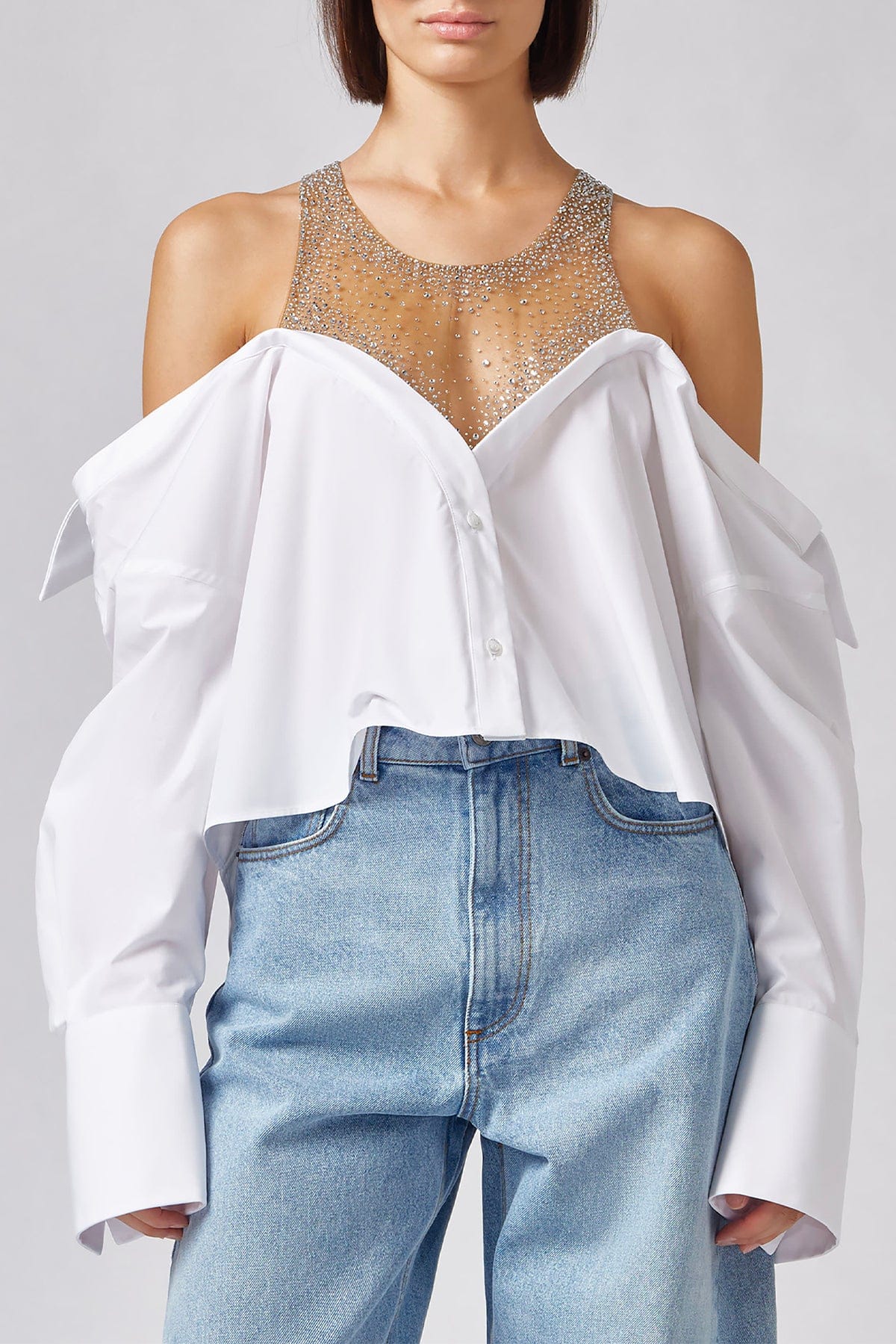 GIUSEPPE DI MORABITO CAMICIA  BIANCO / 36 Camicia con top bianca Giuseppe di Morabito