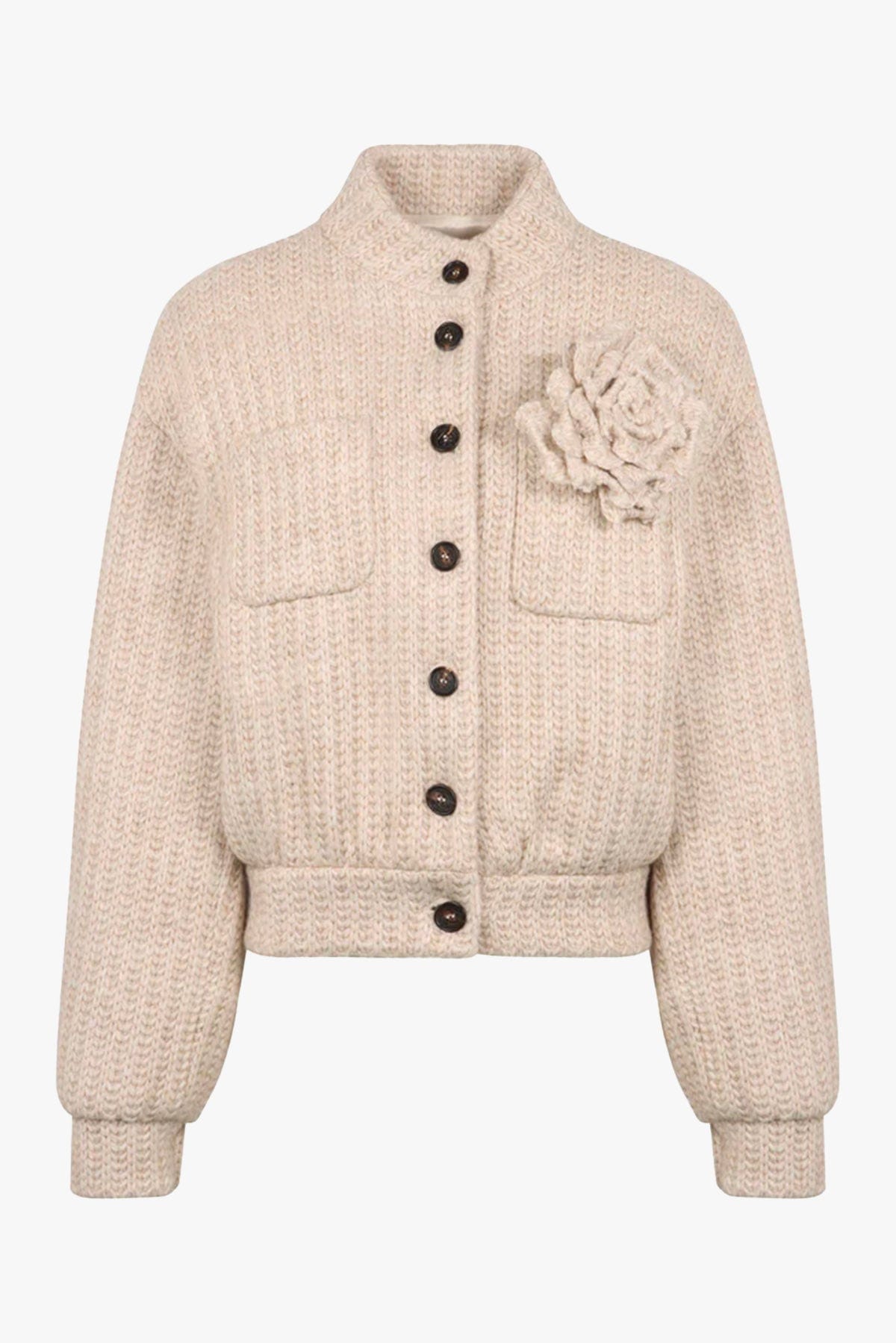 GIUSEPPE DI MORABITO GIACCONE  PANNA / 36 Bomber in maglia donna Giuseppe di Morabito