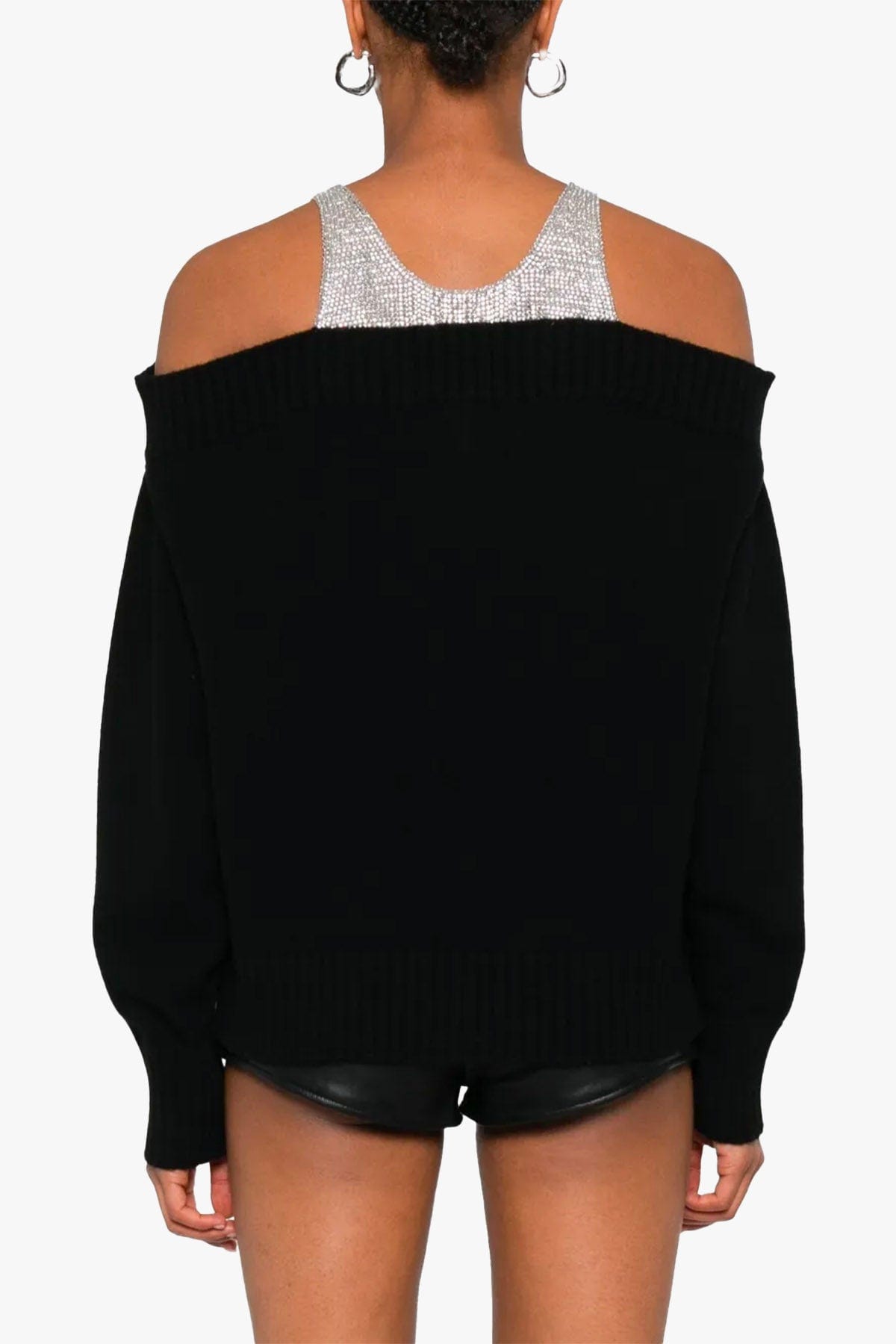 GIUSEPPE DI MORABITO MAGLIA-CANOTTIERA-TOP  Maglia spalle scoperte donna nera Giuseppe di Morabito