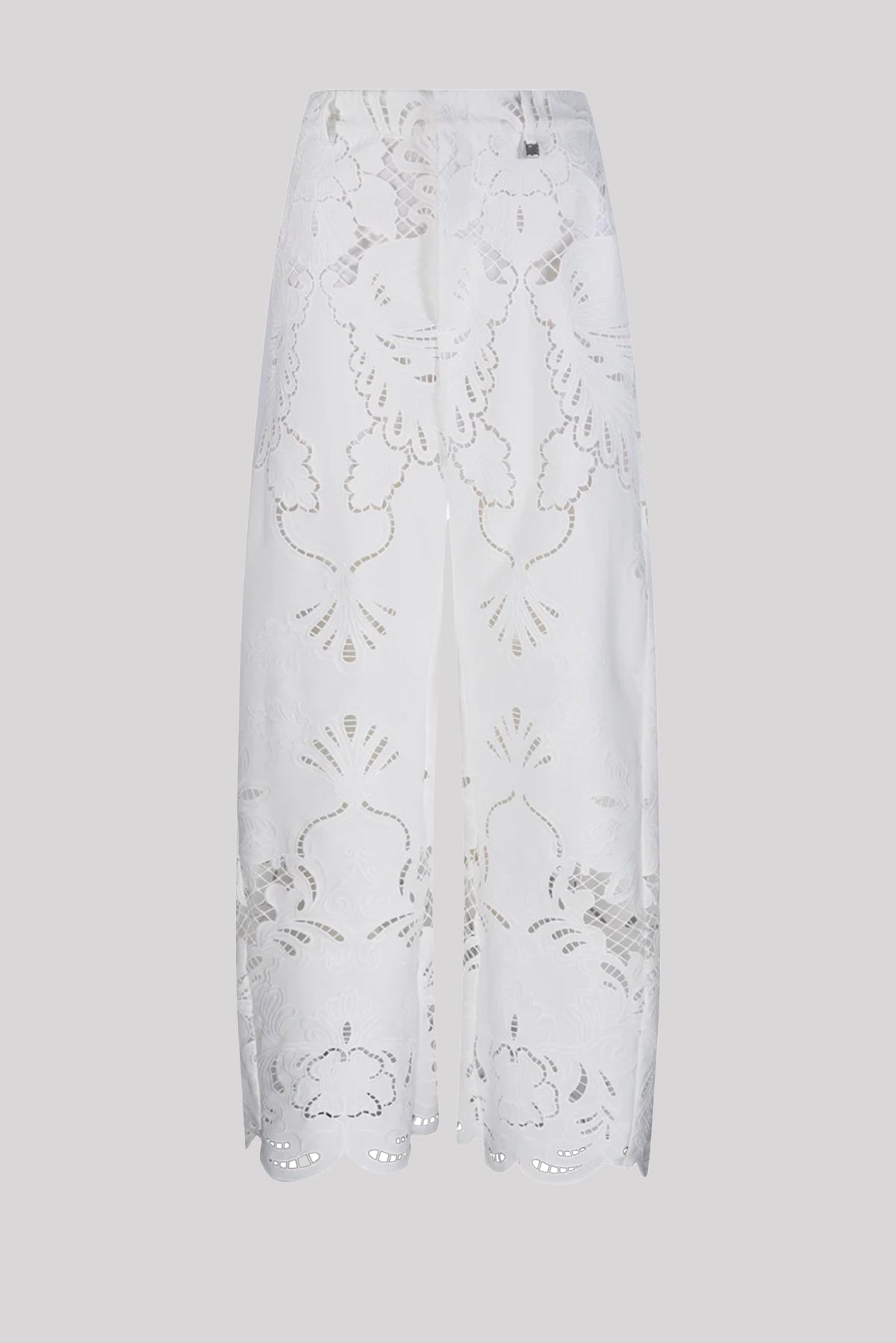 GIUSEPPE DI MORABITO PANTALONE LUNGO  OFF WHITE / 36 Pantaloni in pizzo sangalllo bianchi Giuseppe di Morabito