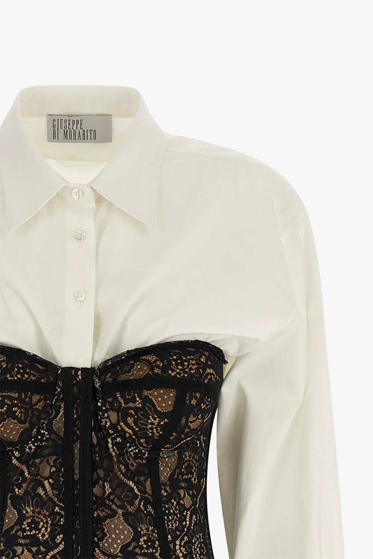 GIUSEPPE DI MORABITO TOP-CANOTTIERA IN TES.  PIZZO NERO / 36 Corpetto in pizzo nero donna Giuseppe di Morabito