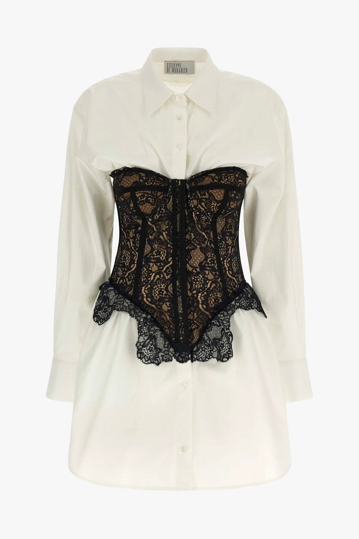 GIUSEPPE DI MORABITO TOP-CANOTTIERA IN TES.  PIZZO NERO / 36 Corpetto in pizzo nero donna Giuseppe di Morabito