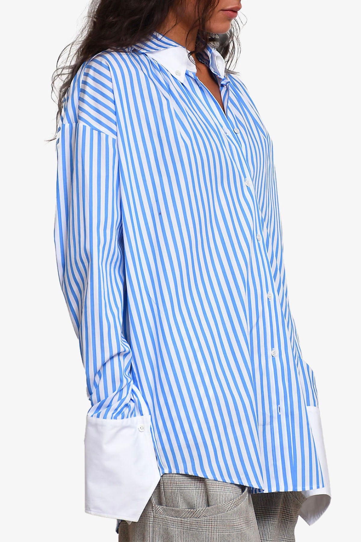 JEJIA RESORT CAMICIA  RIGA BIANCA/AZZURRA / 38 Camicia Rigata Jean Donna Jejia