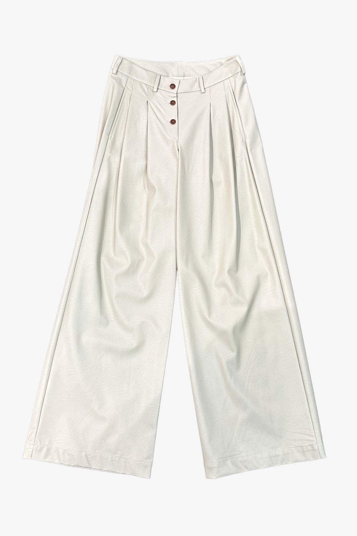 JEJIA RESORT PANTALONE LUNGO  CREMA / 38 Pantalone in Ecopelle Crema Jejia Kathrine