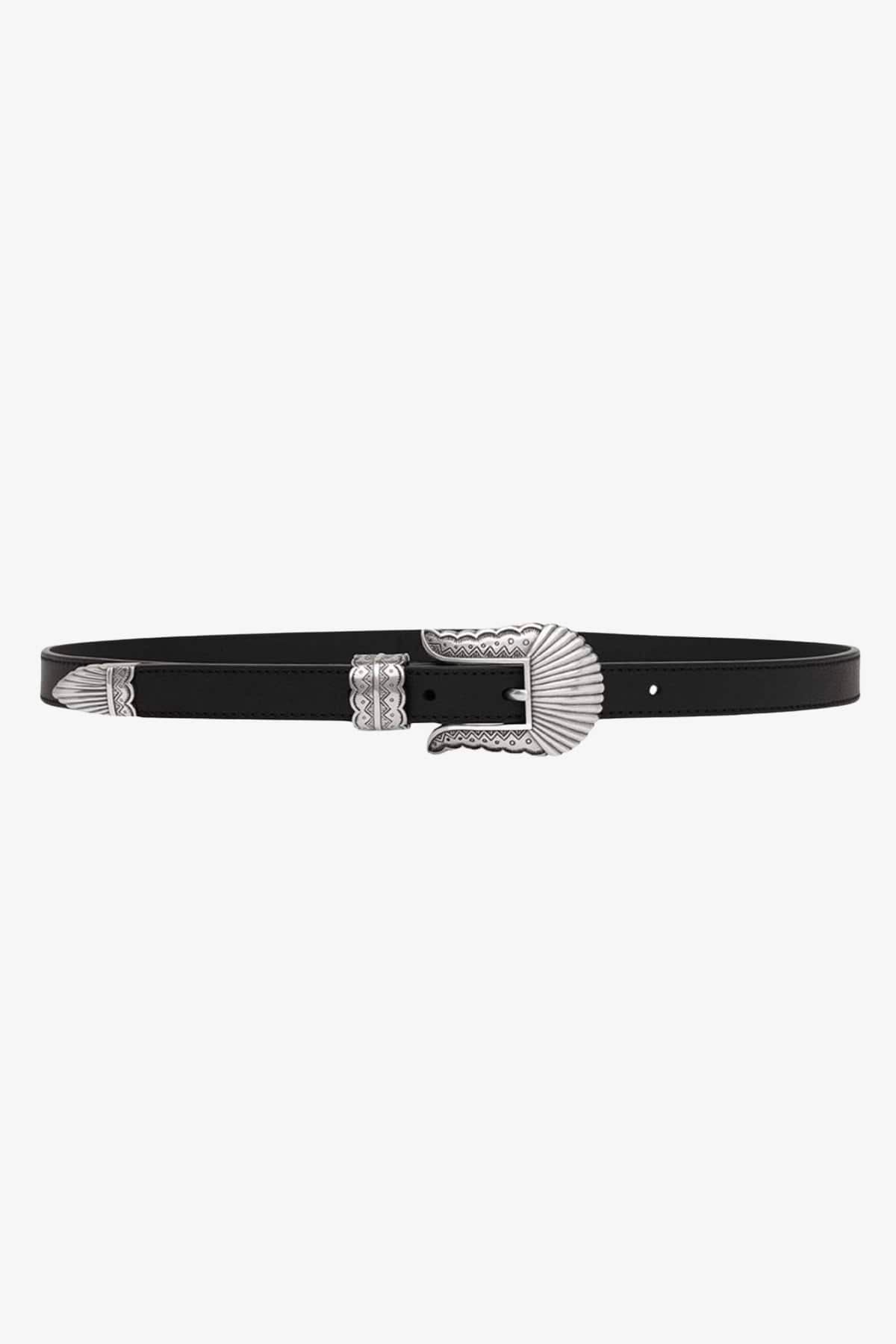 KATE-CATE CINTURA O BRETELLE  BROWN CROC / XS Cintura donna Kate Cate Thin Kim Belt