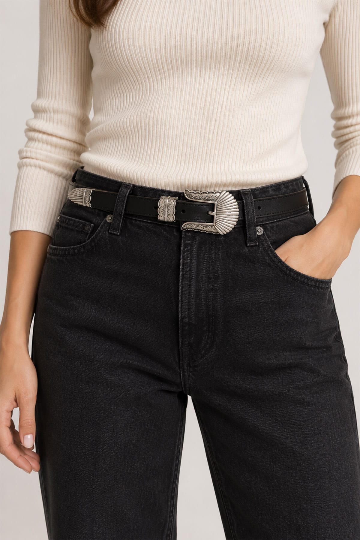 KATE-CATE CINTURA O BRETELLE  BROWN CROC / XS Cintura donna Kate Cate Thin Kim Belt
