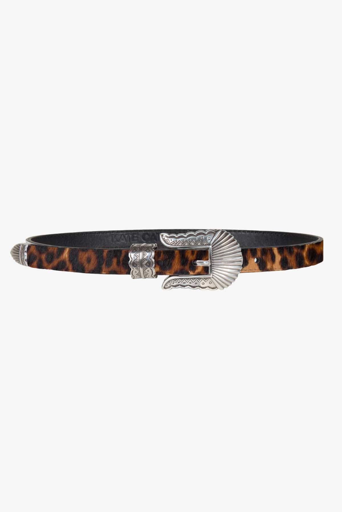 KATE-CATE CINTURA O BRETELLE  LEOPARD PRINT / XS Thin Kim pony belt Leo Kate Cate Milano cintura