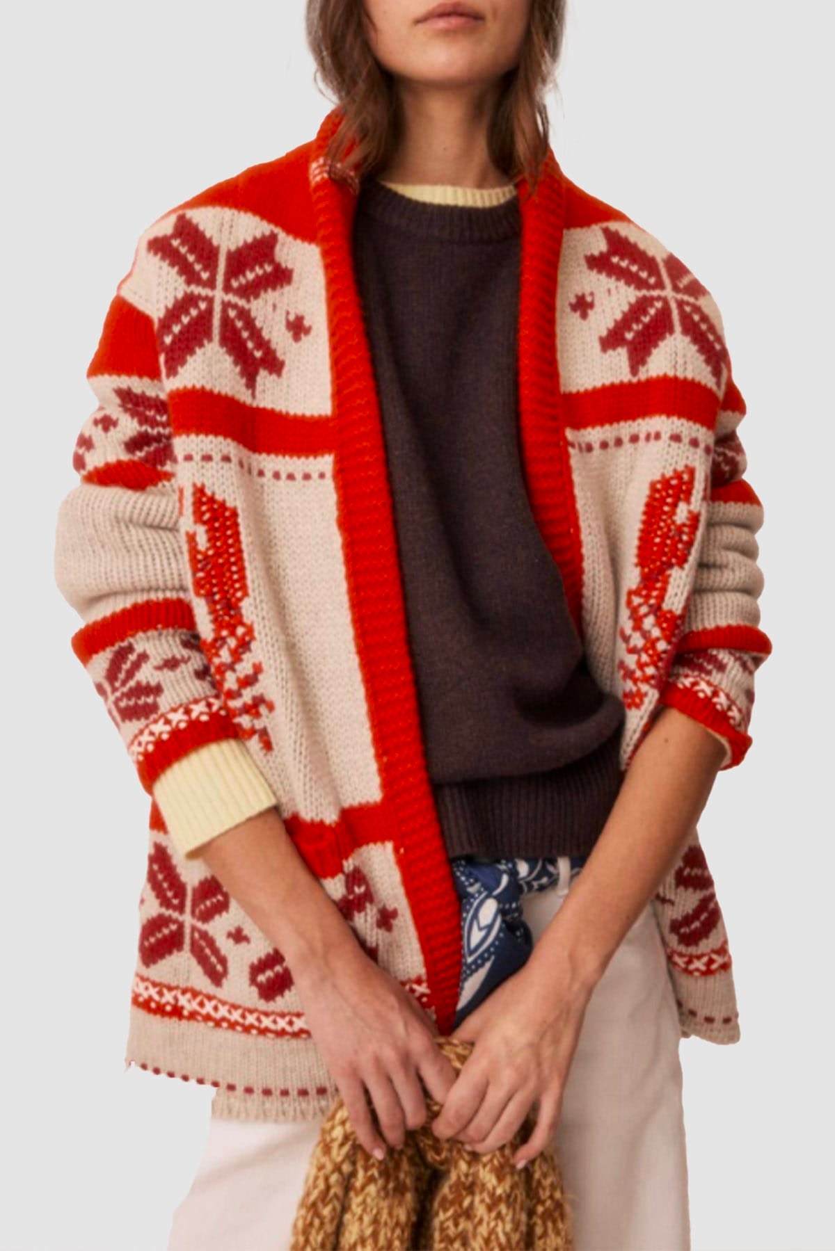 KUJTEN CARDIGAN  ORANGE-ROSSO / T1 Cardigan in cashmere donna Kujten Cody Homard