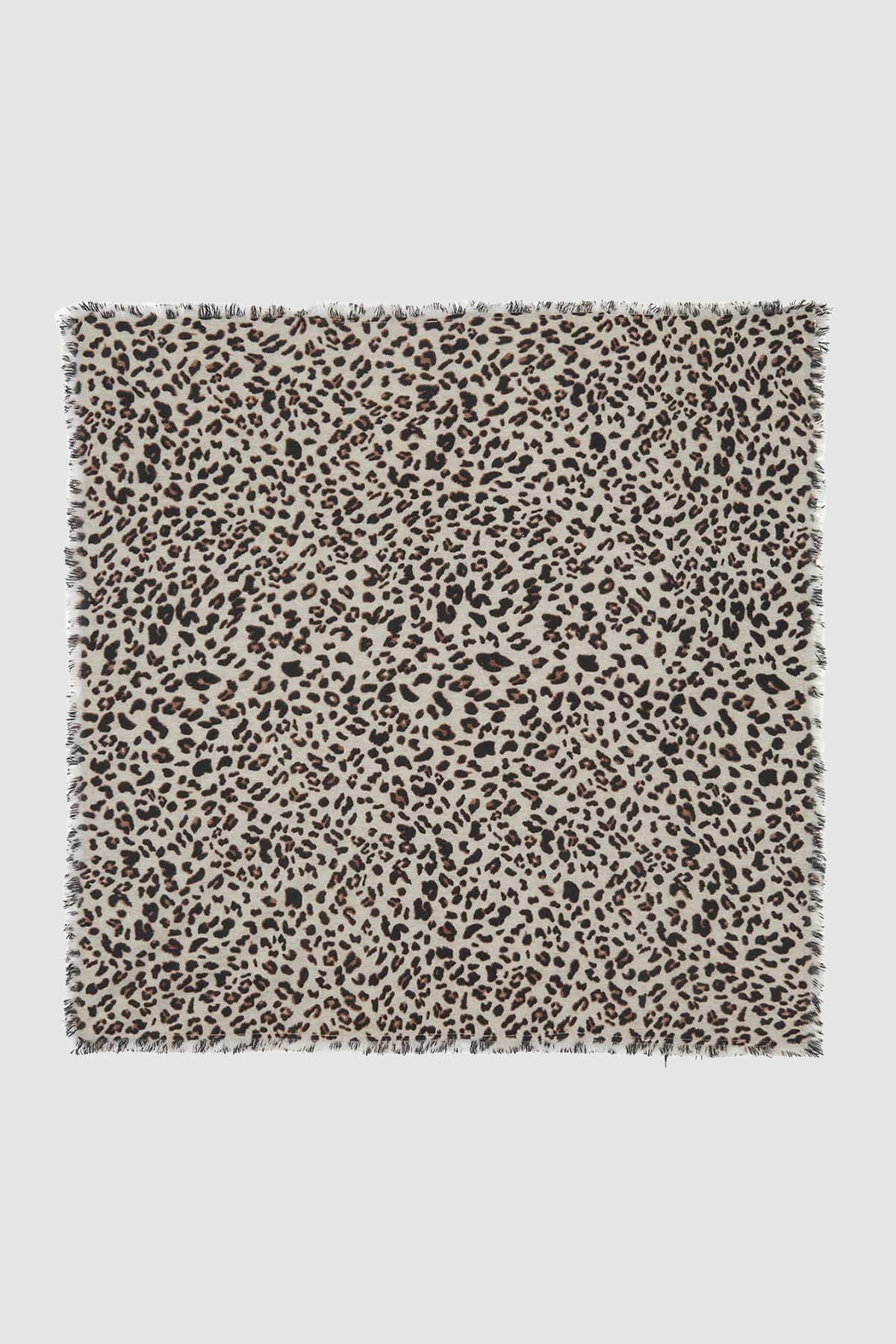 KUJTEN FOULARD-SCIARPA-NASTRO  KAKI / UNICA Foulard in cashmere donna Kujten Hachiko Leopard