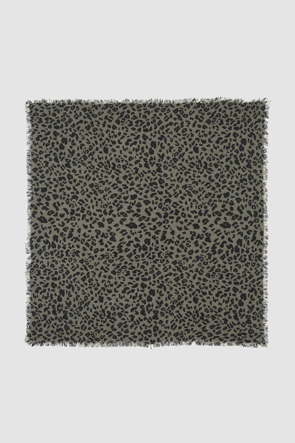 KUJTEN FOULARD-SCIARPA-NASTRO  KAKI / UNICA Foulard in cashmere donna Kujten Hachiko Leopard