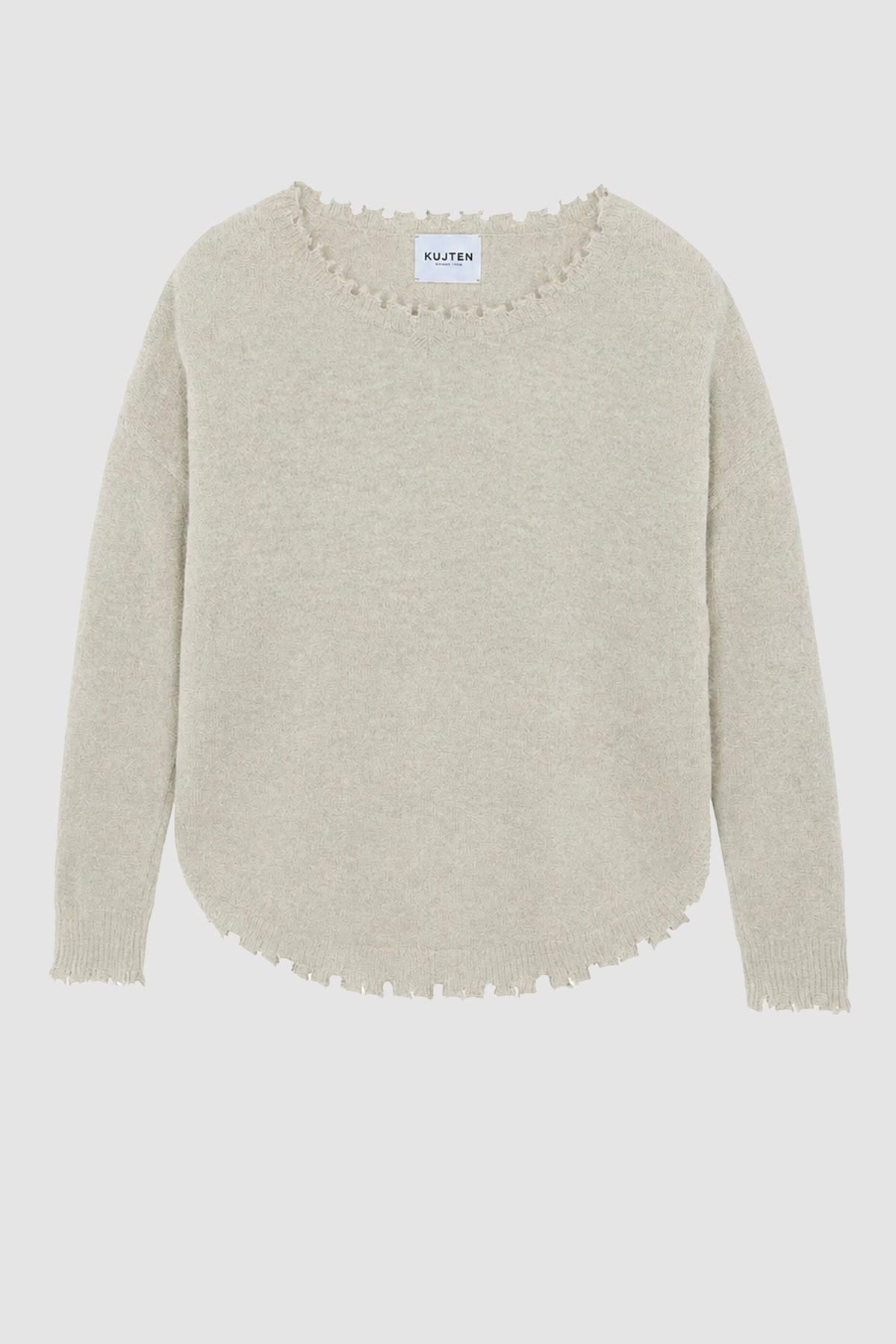 KUJTEN MAGLIA-CANOTTIERA-TOP  AVOINE / T1 Maglia in cashmere donna Kujten Mela tinta unita