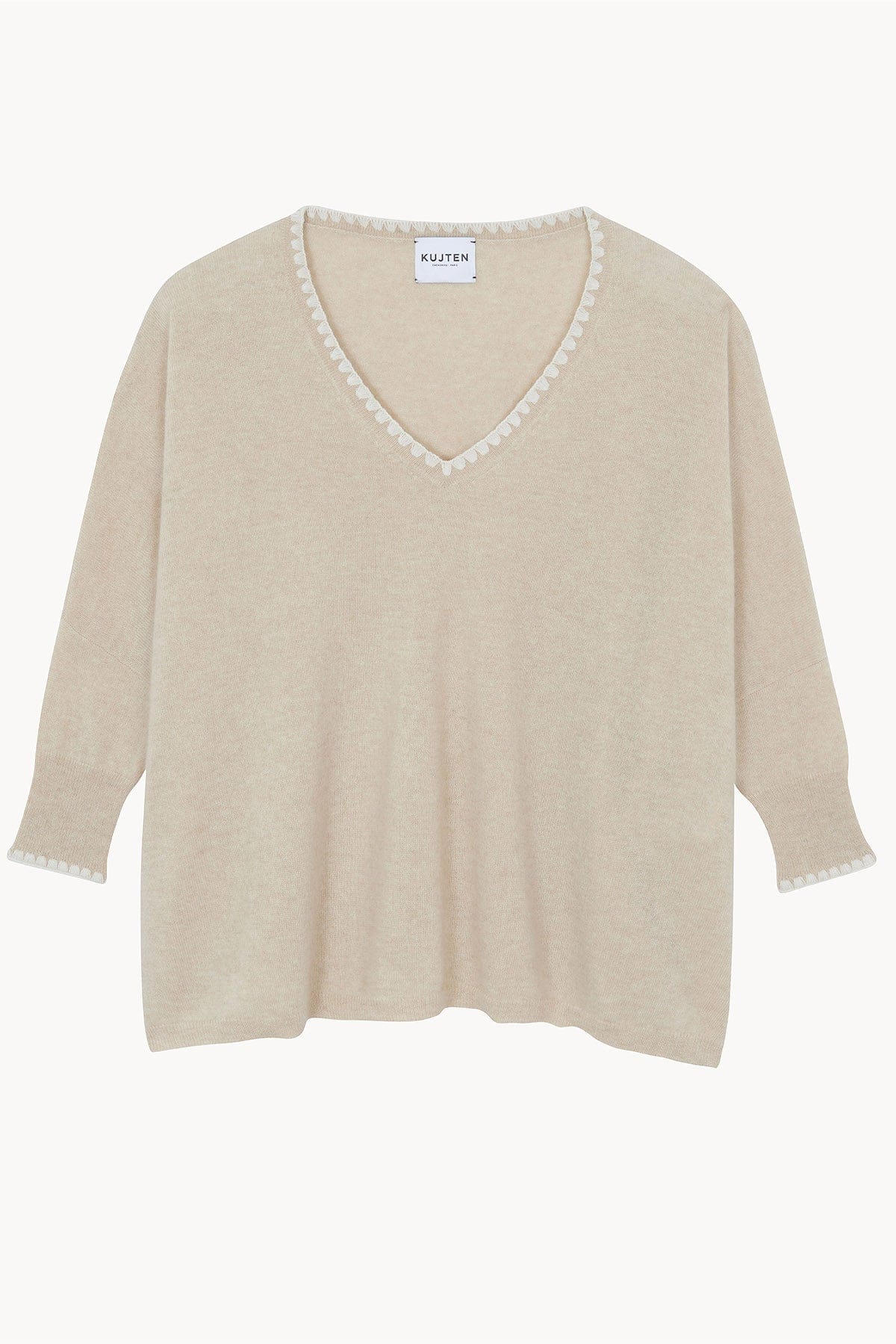 KUJTEN MAGLIA-CANOTTIERA-TOP  CHIARO / UNICA Maglia in cashmere donna over Kujten Aminie
